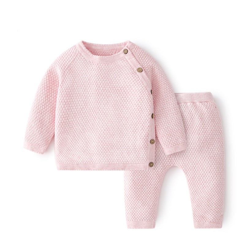 Baby Girl Warm Knit Pink 2piece Set
