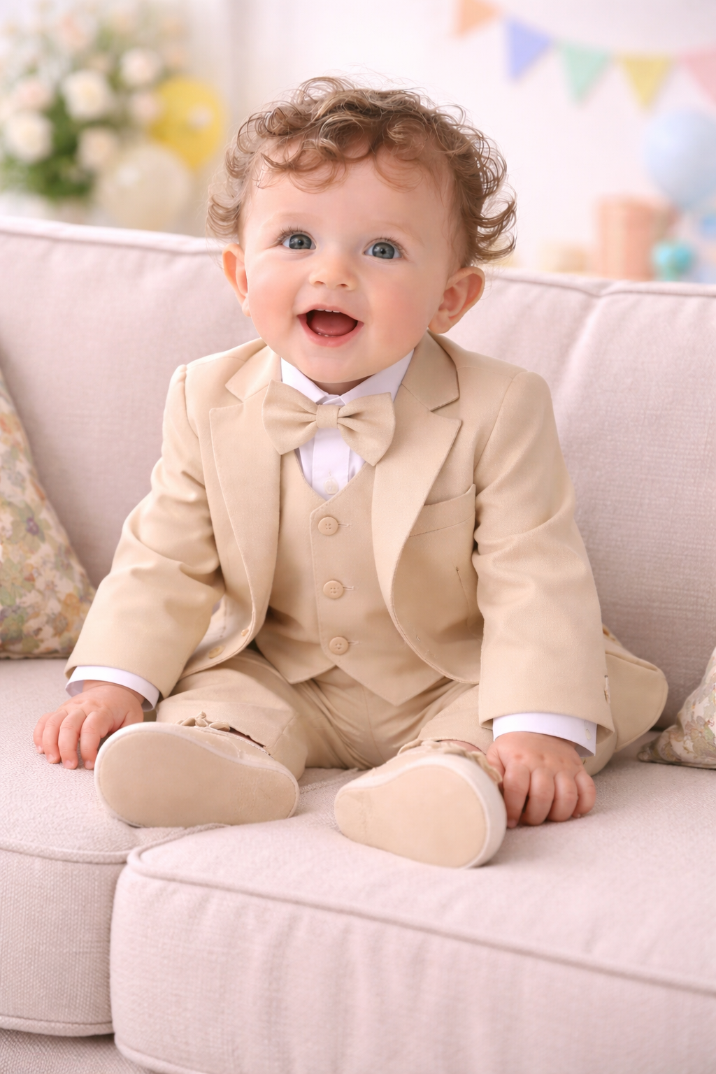 Baby Boy Beige Suit 5pcs Set