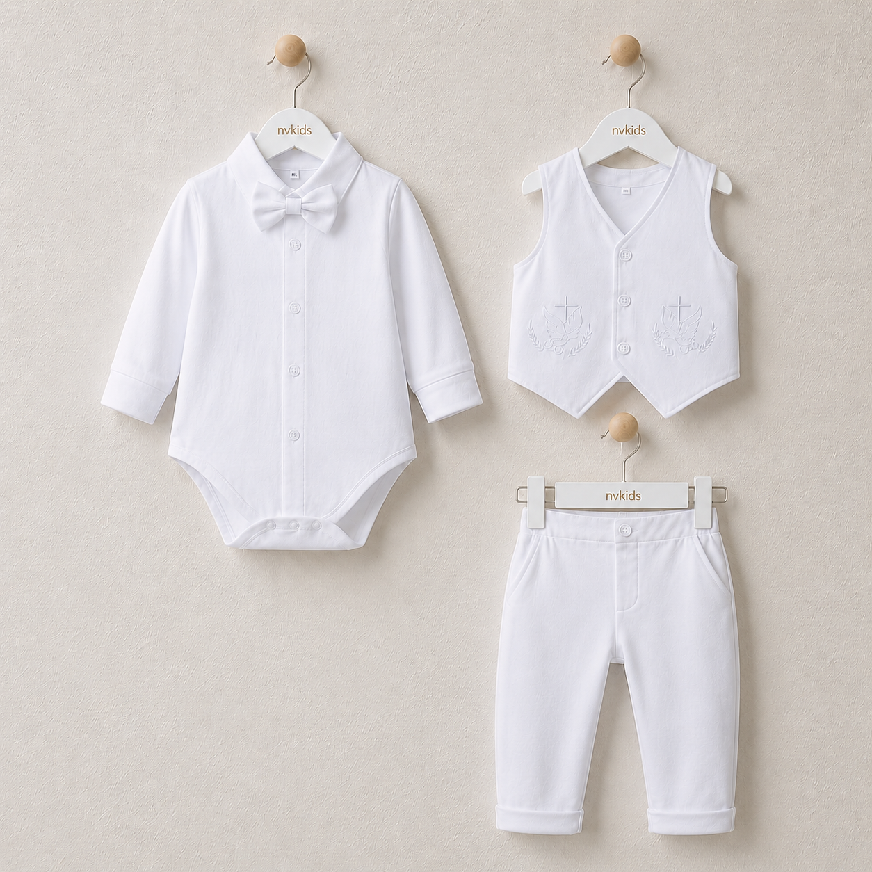 Baby Boy Christening set - Pure White