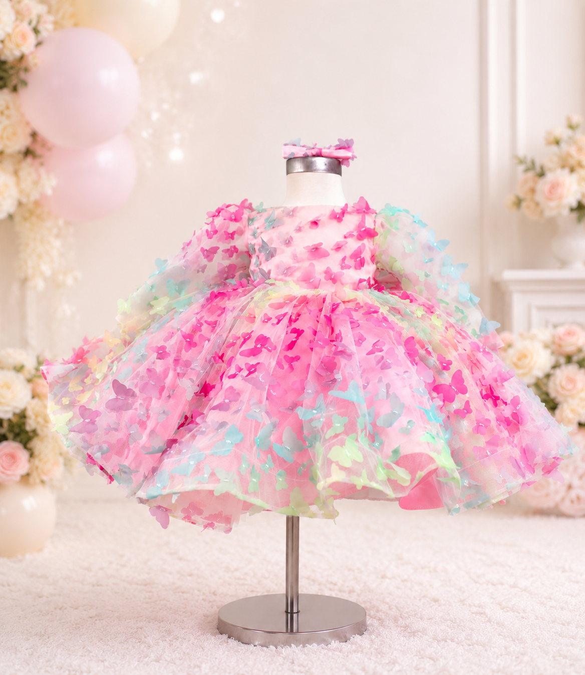 Baby Girl Dress First Birthday- Long Sleeves