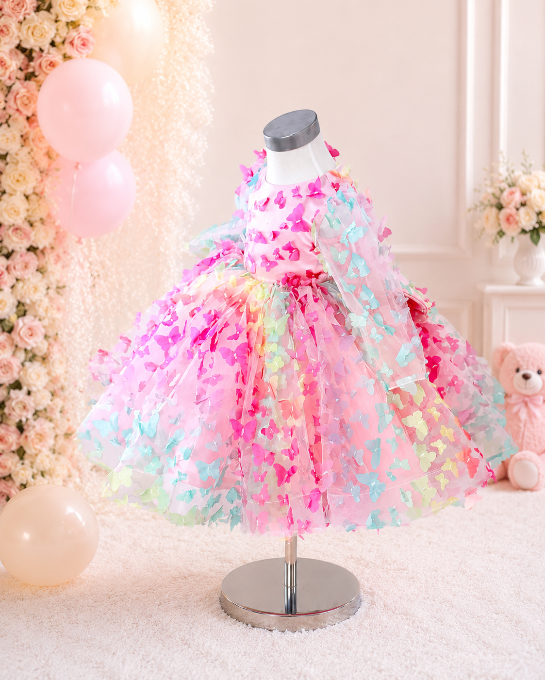 Baby Girl Dress First Birthday- Long Sleeves