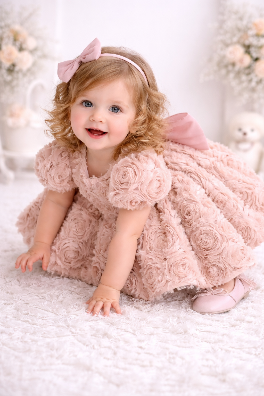 Baby Girl First Birthday Dress - Dusty Pink
