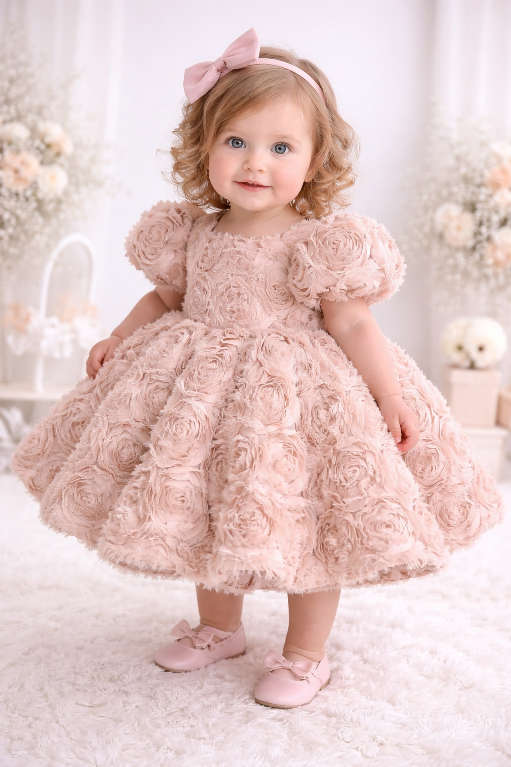 Baby Girl First Birthday Dress - Dusty Pink