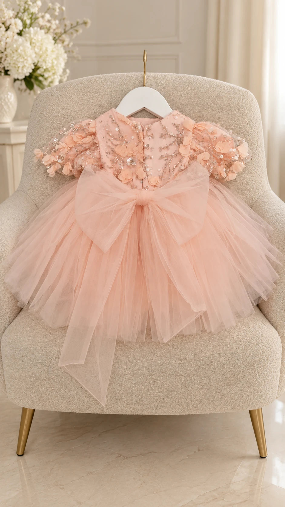 First Birthday Dress - Peach Dress