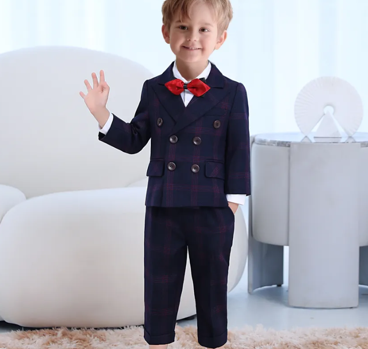 Little Boy Formal Suit 5pcs Set