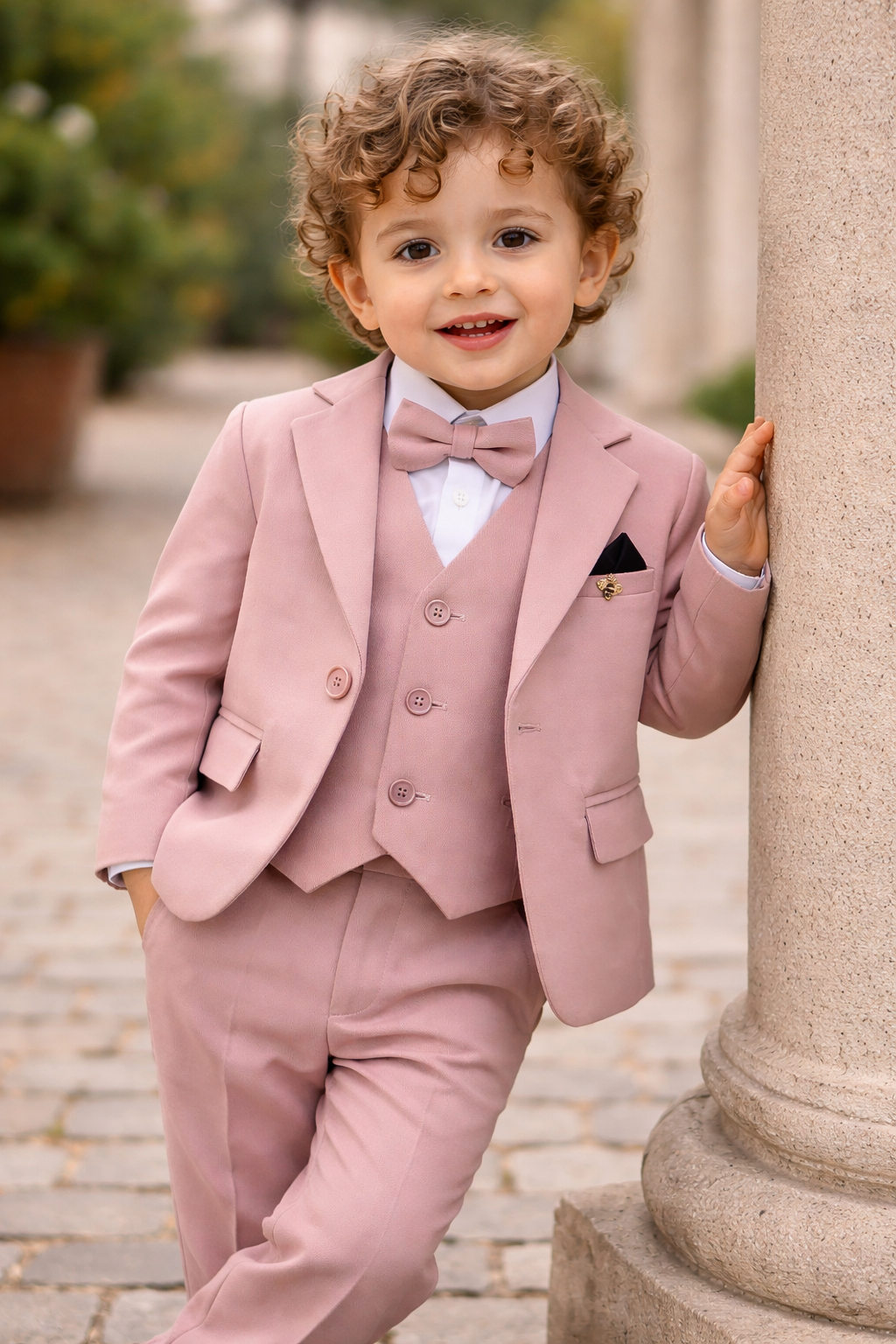 Boy Suit Set-Dusty Pink Suit