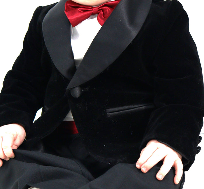 Little Boys Velvet Blazer Black