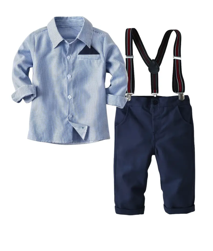 Little Boys Gentleman Blue Outfit
