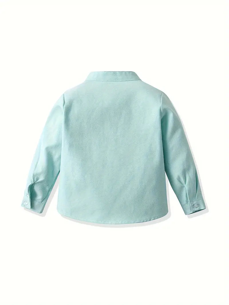 Boys Cotton Blend Green Shirt