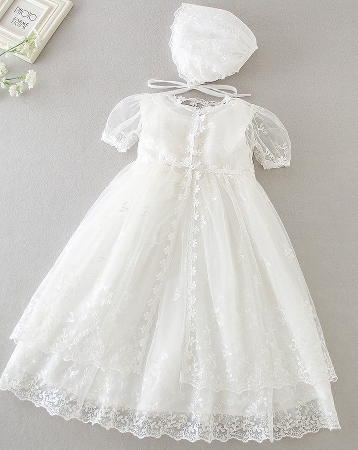 Baby Girl Christening Gown With Coat