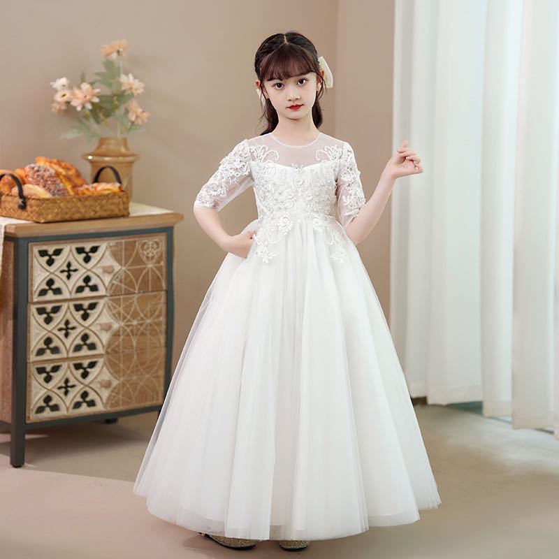 Half Sleeves Holly Communion Dress