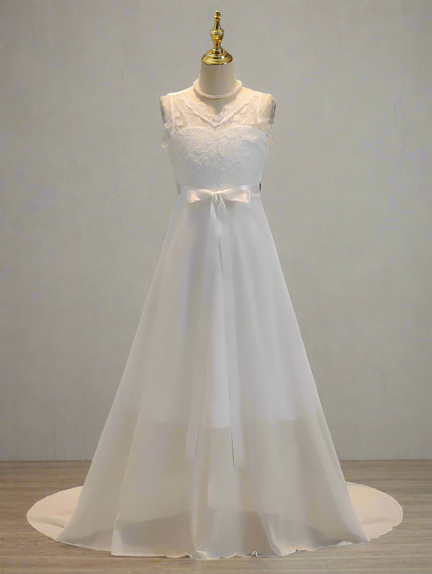 A Line First Communion Dress - V Neck