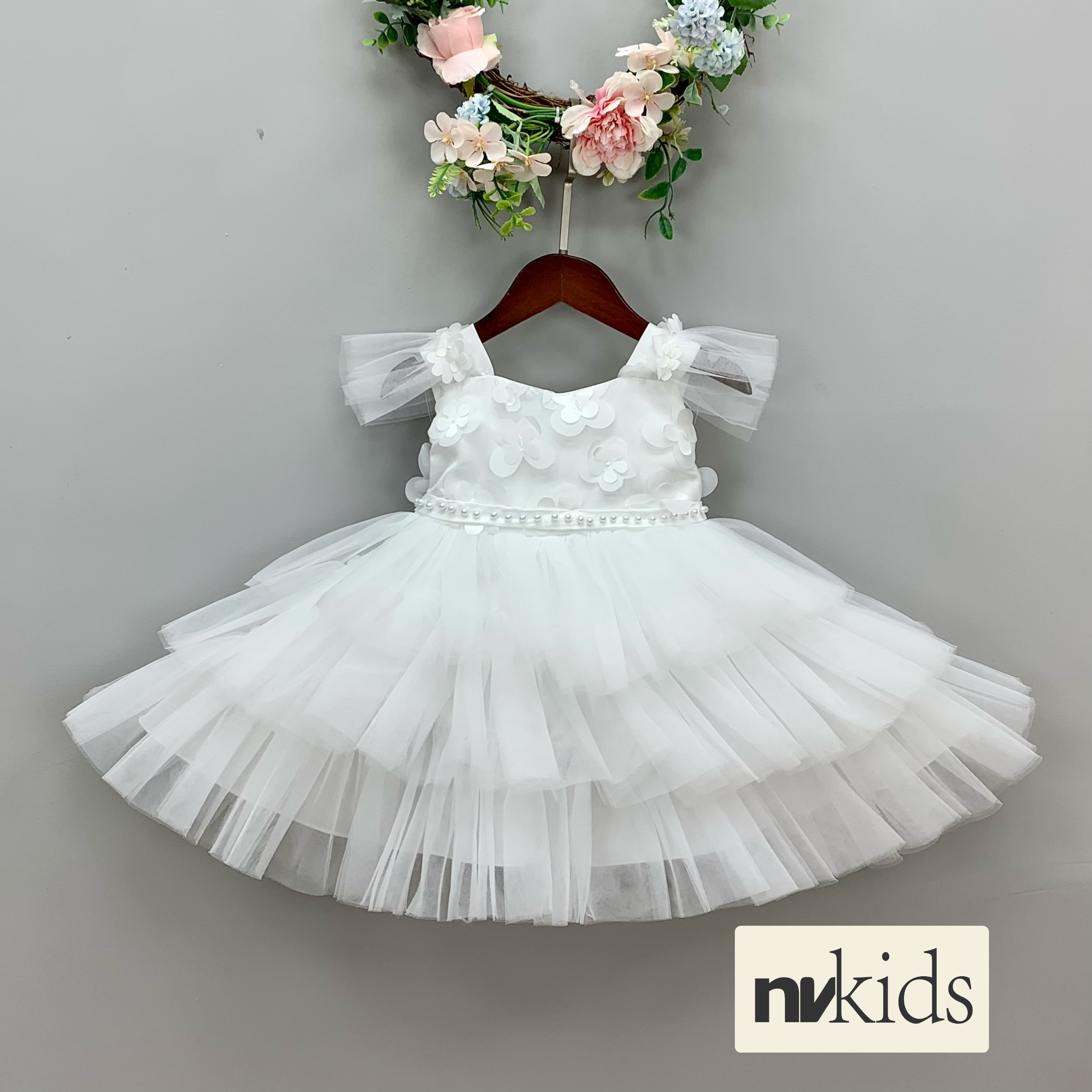 Baby Girl Christening Dress Ruffle Layers- 2 colours