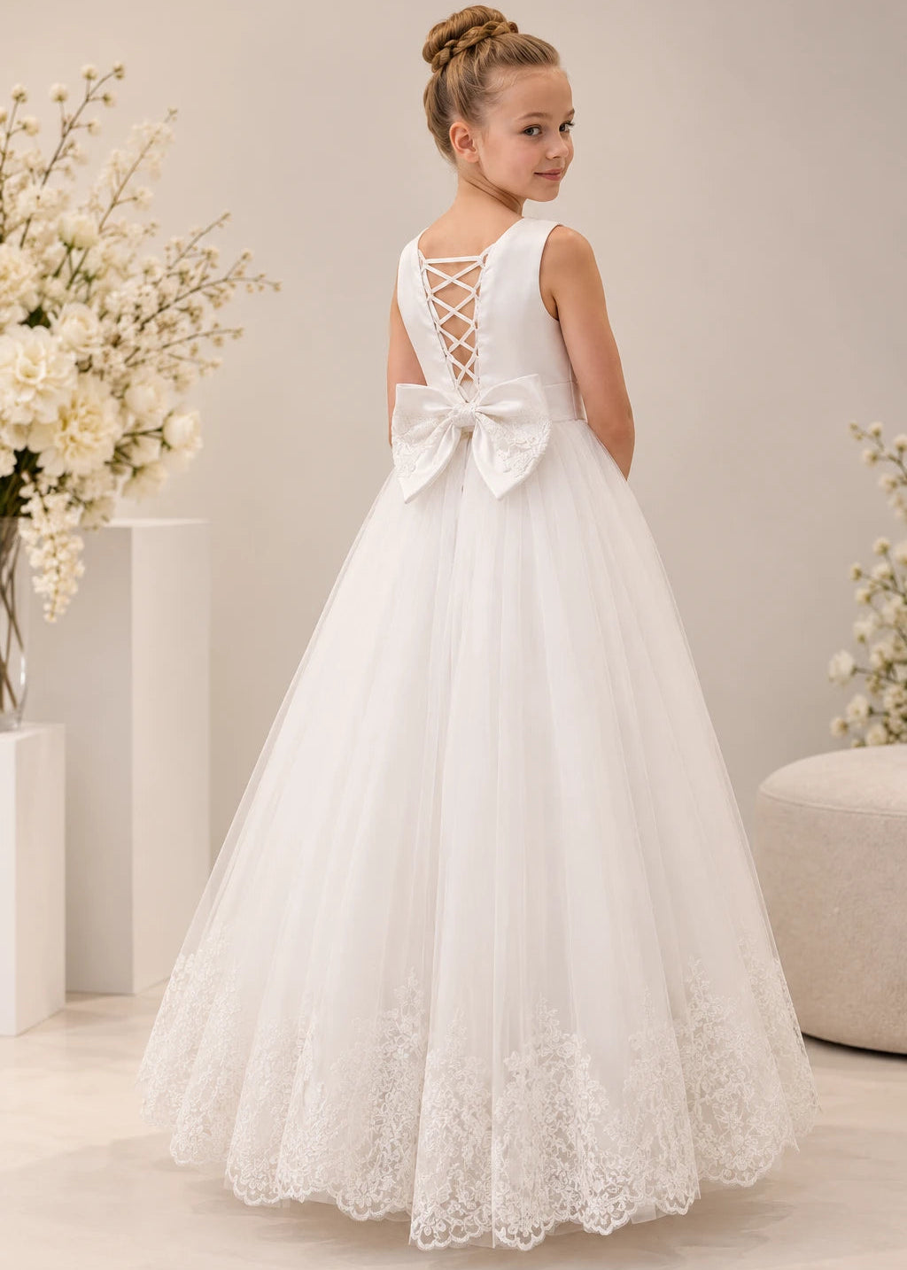 Elsie Holy Communion Dress - Lace Tulle Dress