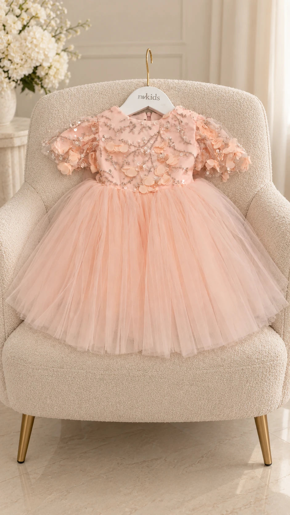 First Birthday Dress - Peach Dress