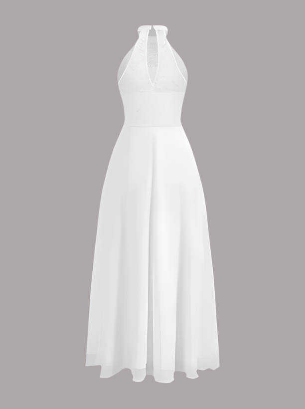 A Line First Communion Dress - Halter Neck