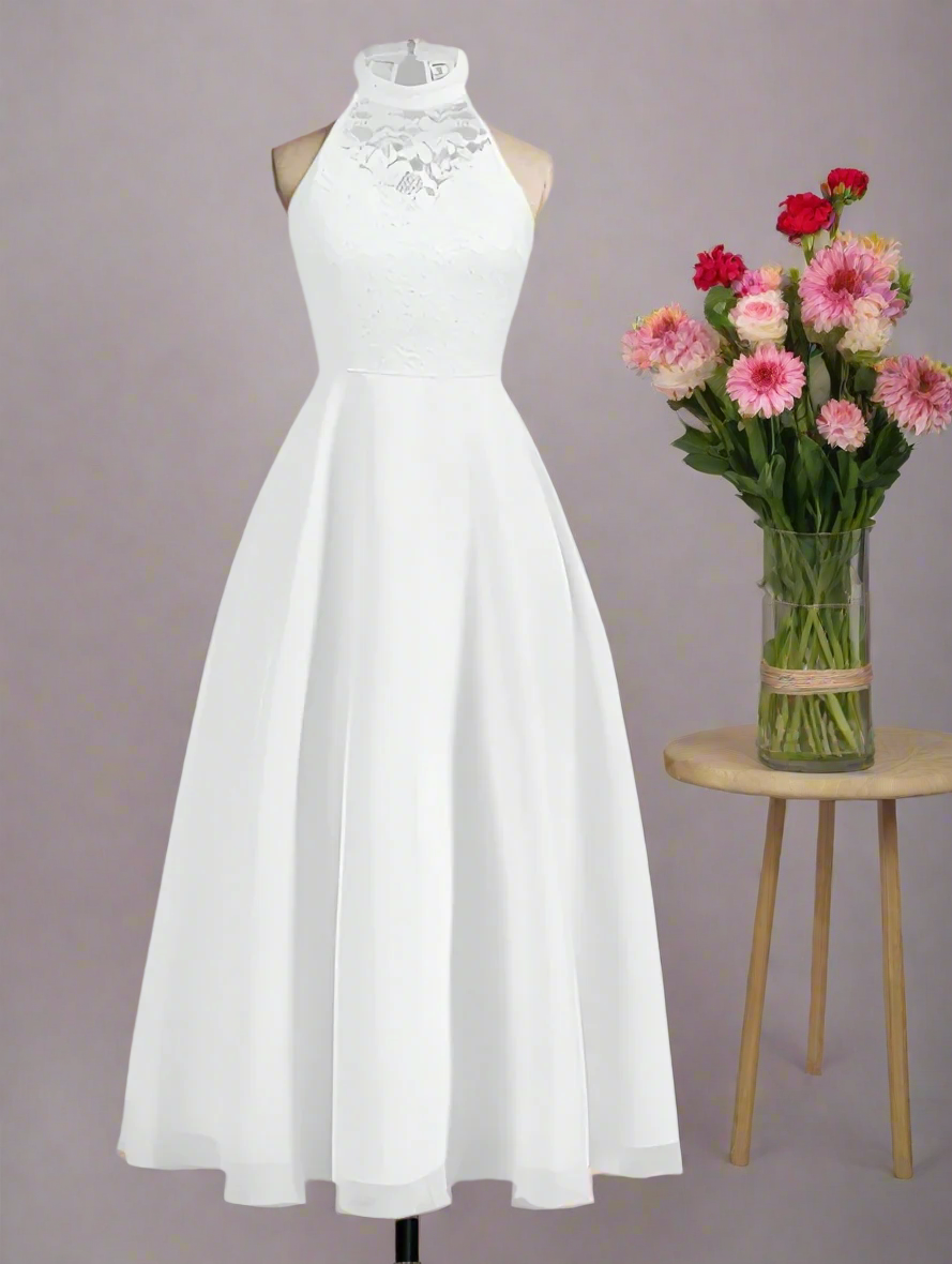 A Line First Communion Dress - Halter Neck