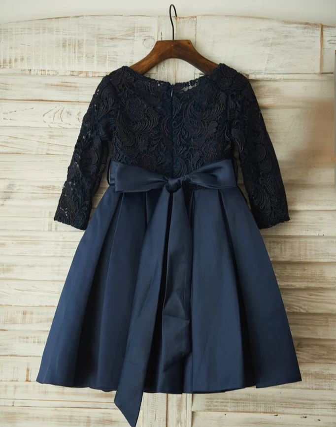 Little Girl Navy Dress - Full Sleeve