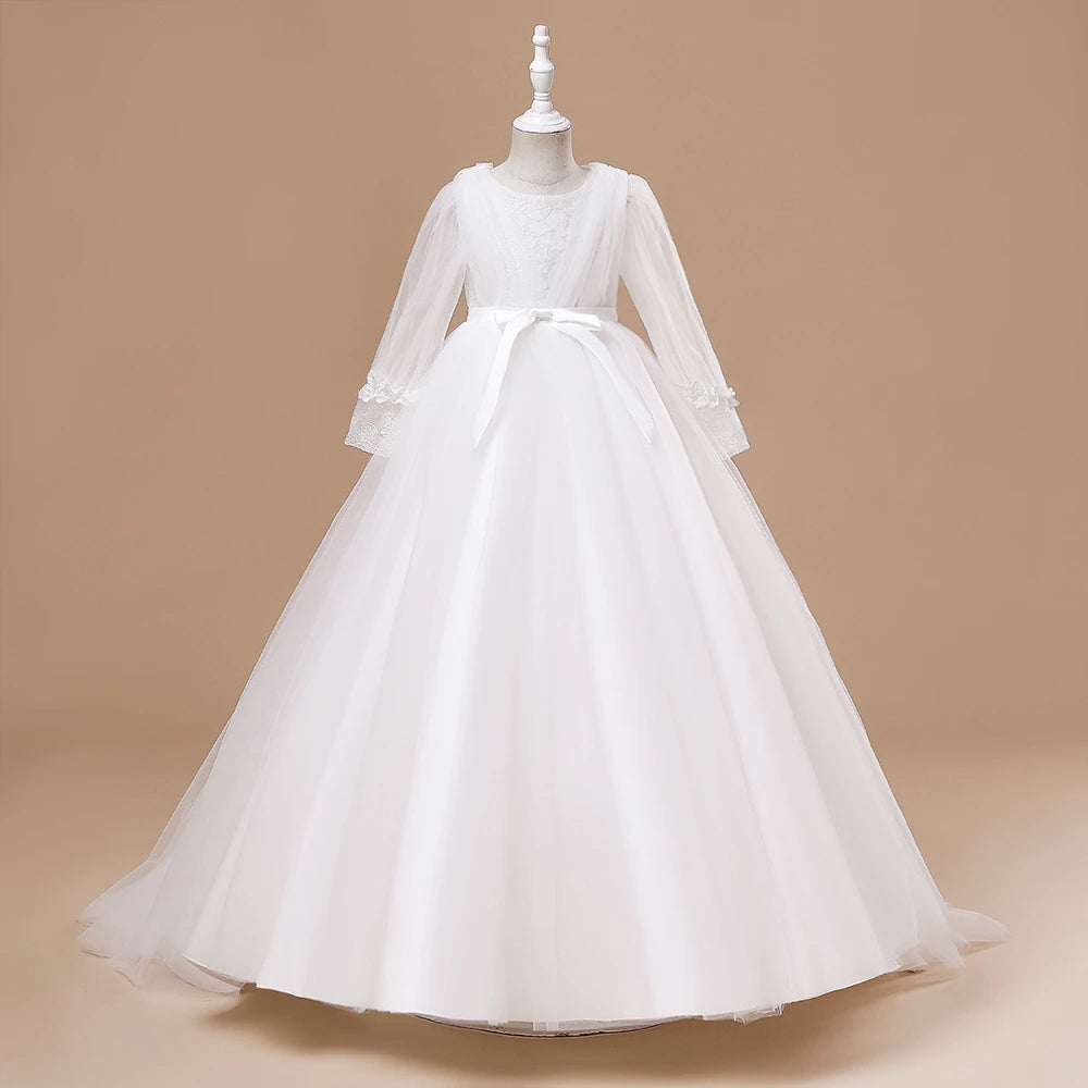 Mary - Long sleeves communion dress main image 1