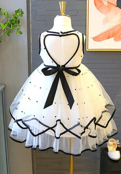 White Black Dress With Heart Cut Back