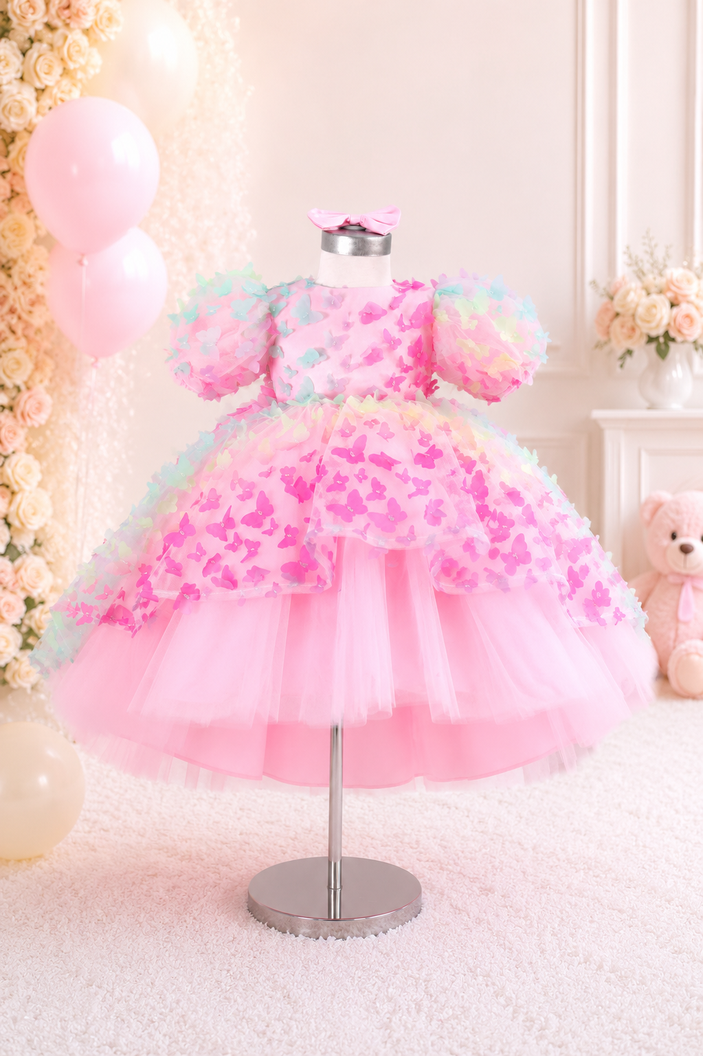 Girls Butterfly Dress - High Low First Birthday