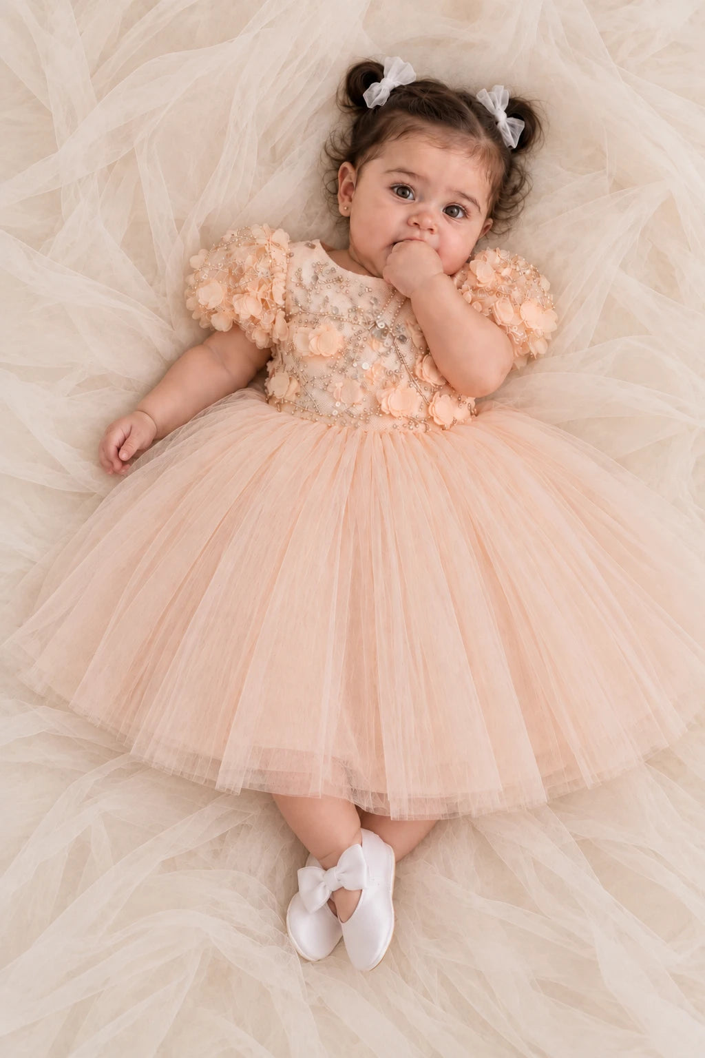 First Birthday Dress - Peach Dress