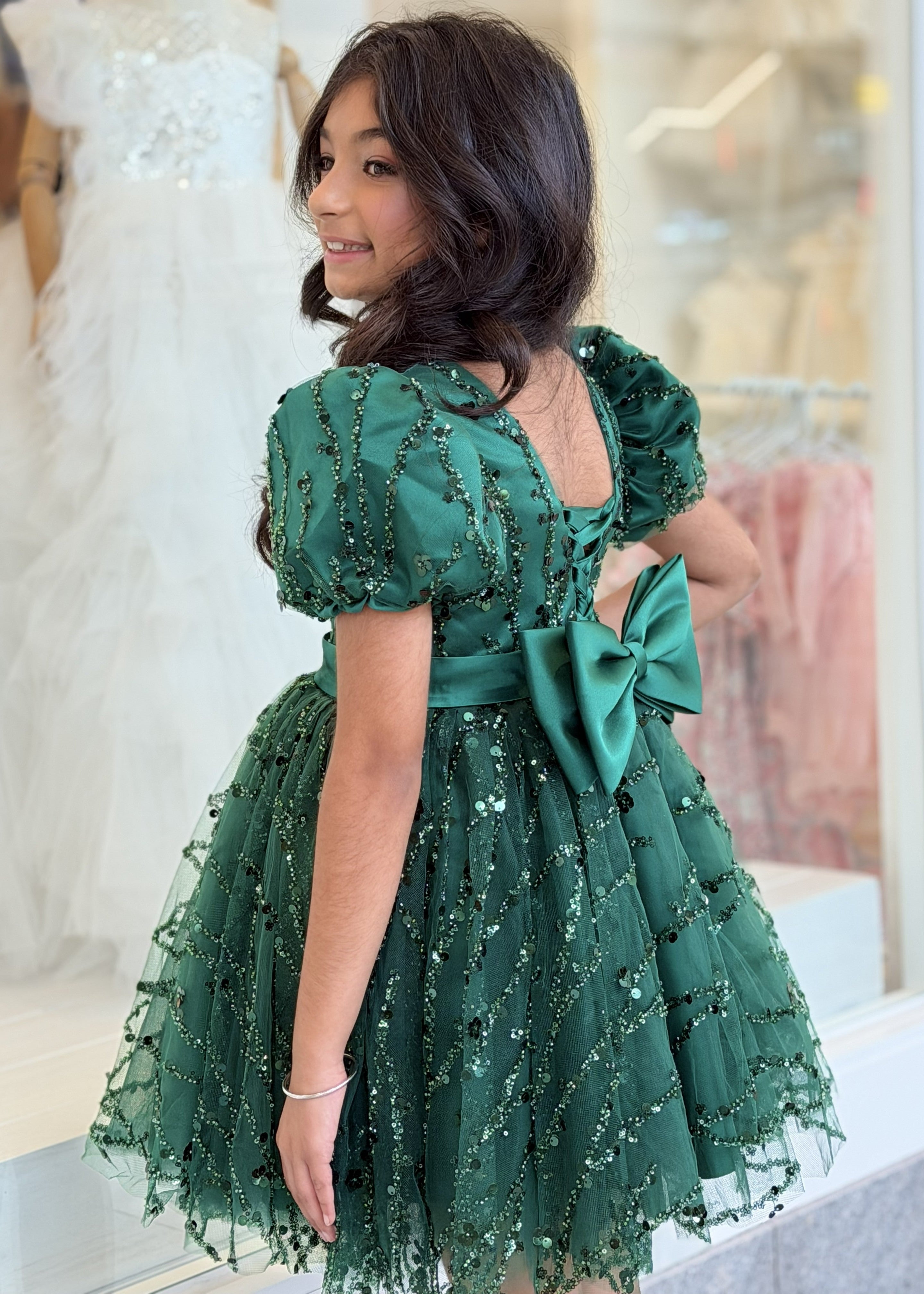 Girls Crystal Beaded Birthday Dress