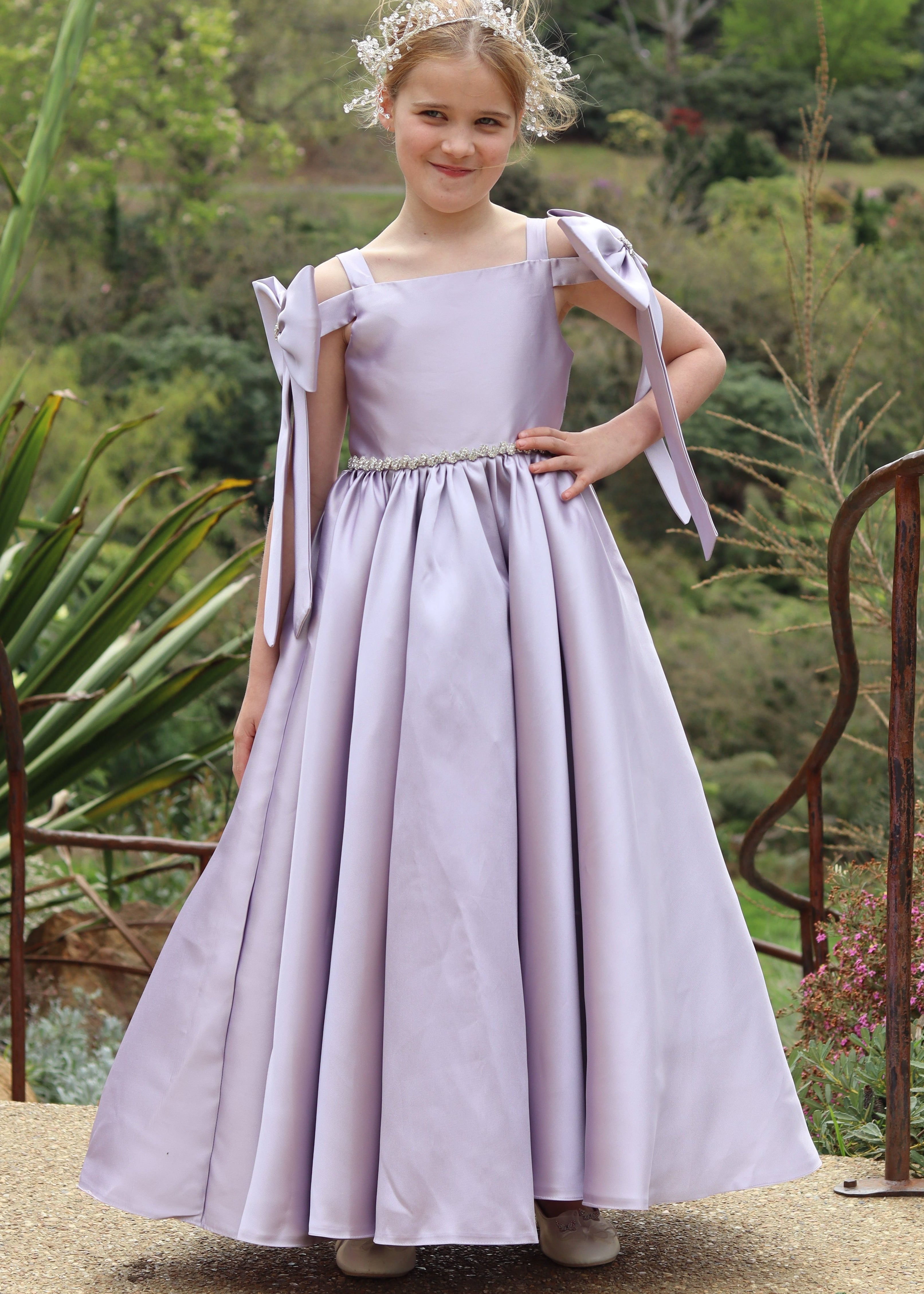 Girls Formal Wear Mikado Gown - Purple Dress