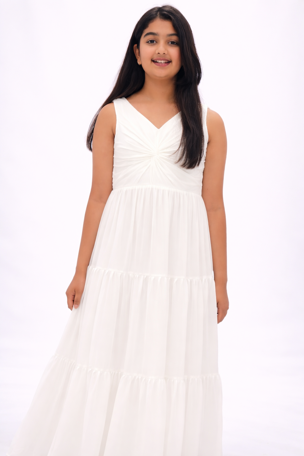 Saira Chiffon Dress - White Dress