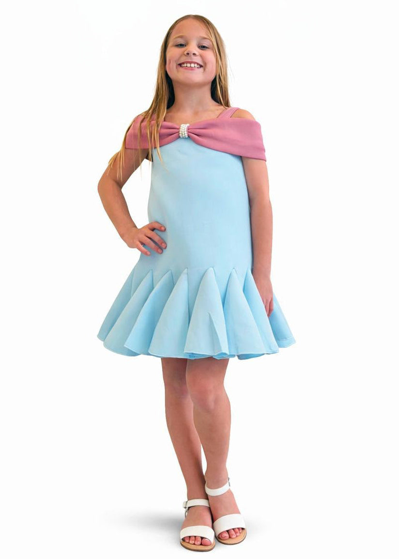 Girls Mini Dress In Blue