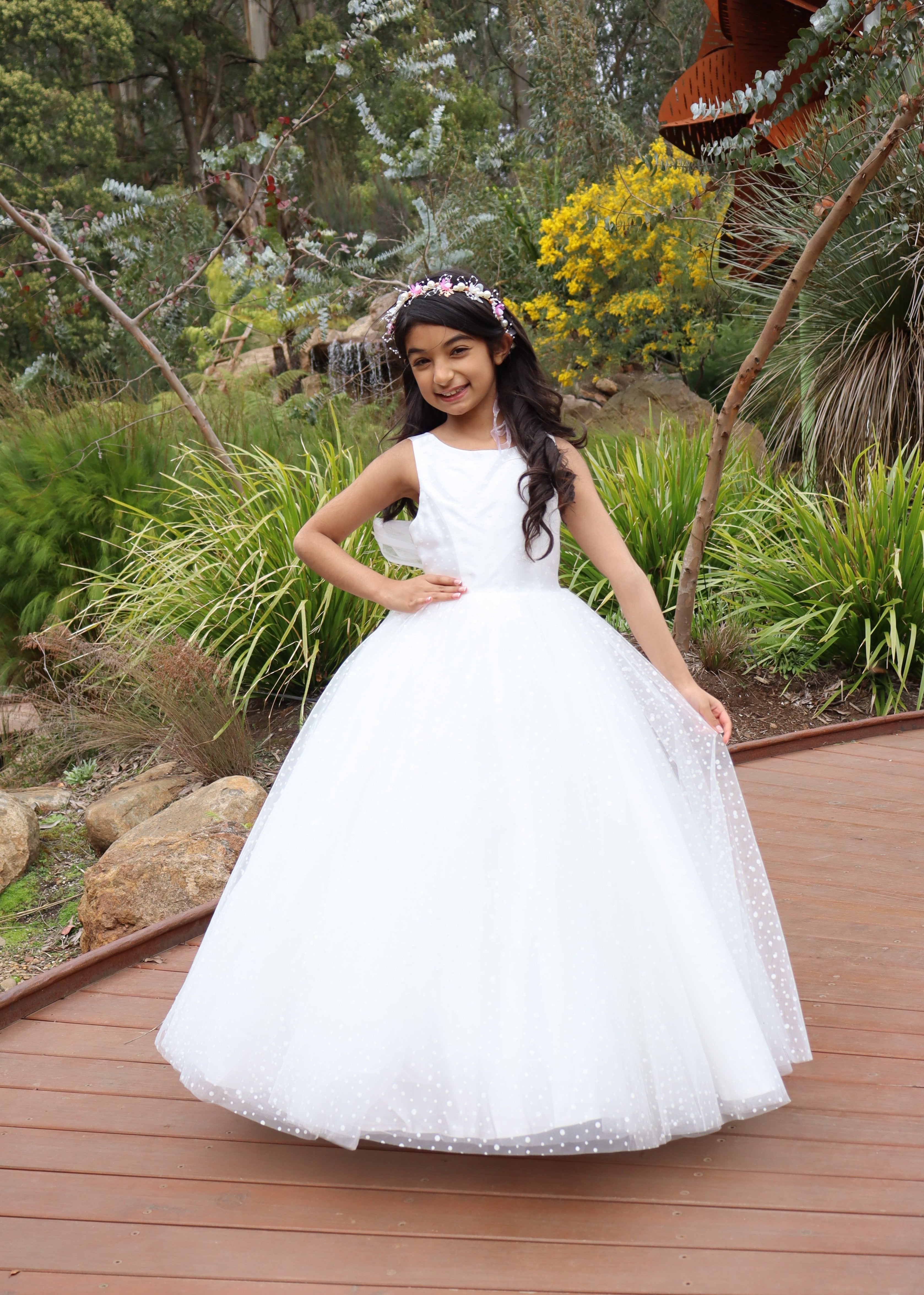 Glittery Polka Dot Flower Girl Dress 