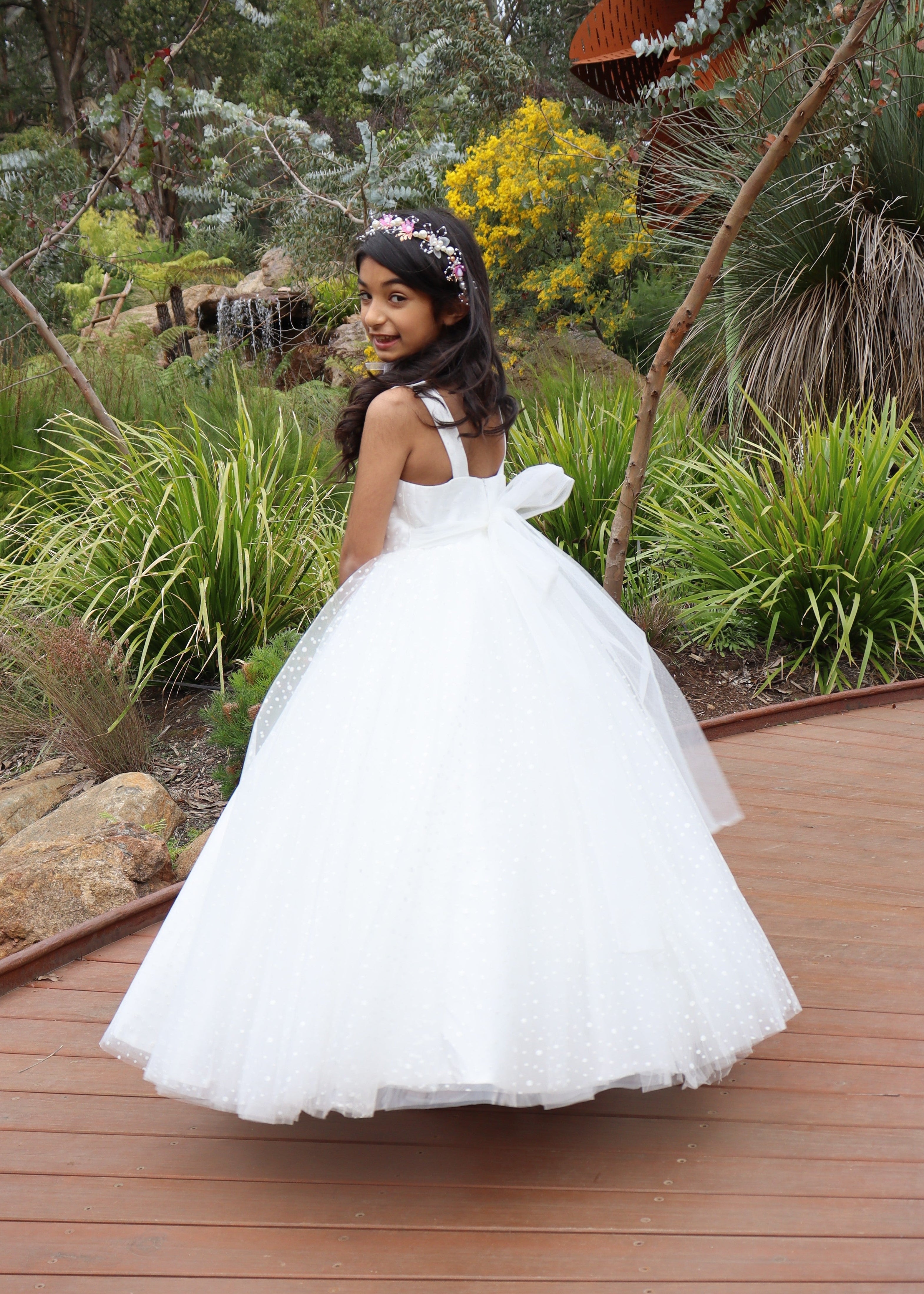Glittery Polka Dot Flower Girl Dress 