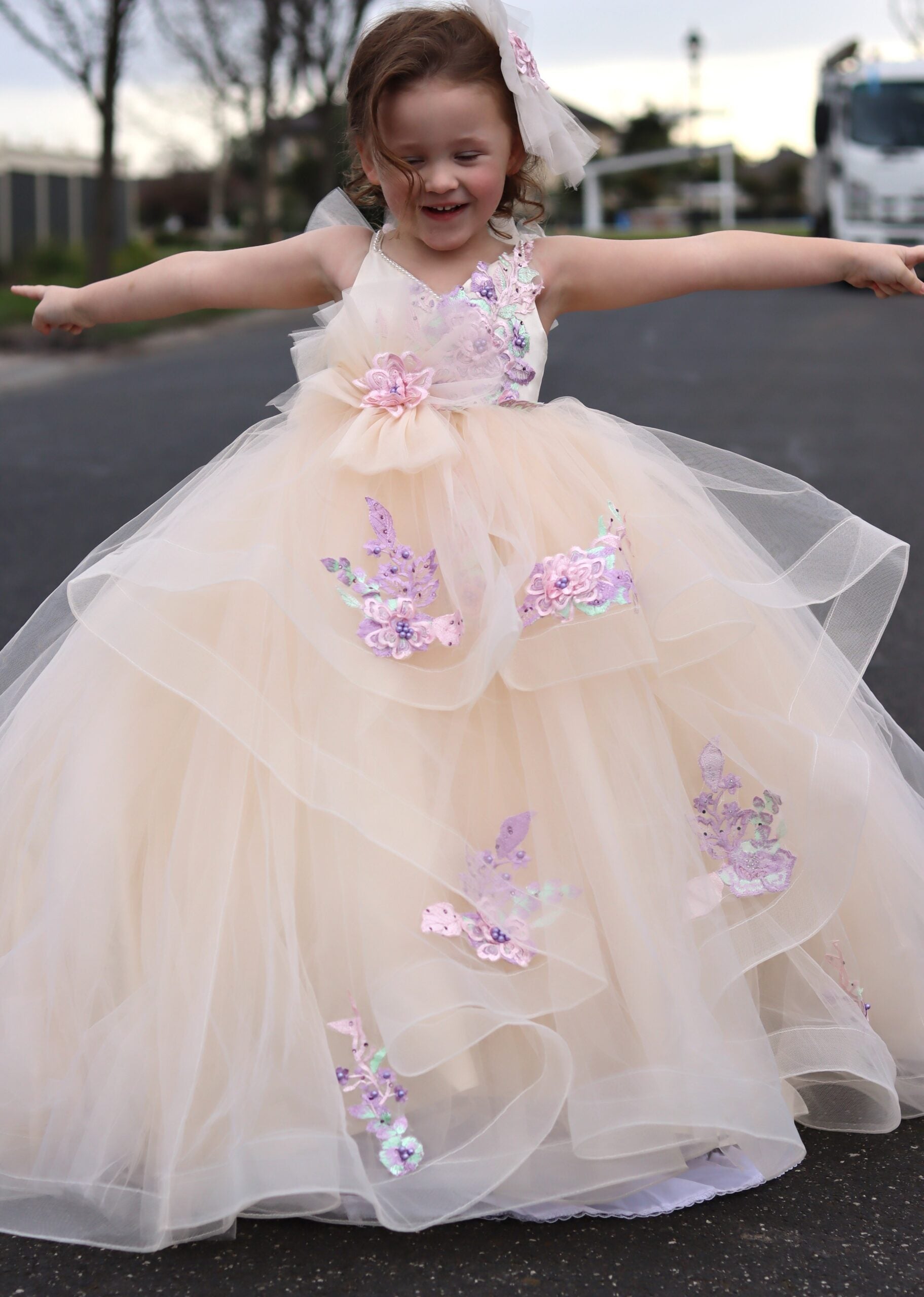 Made to order - Luxury Handmade Little Girl Pageant Dress