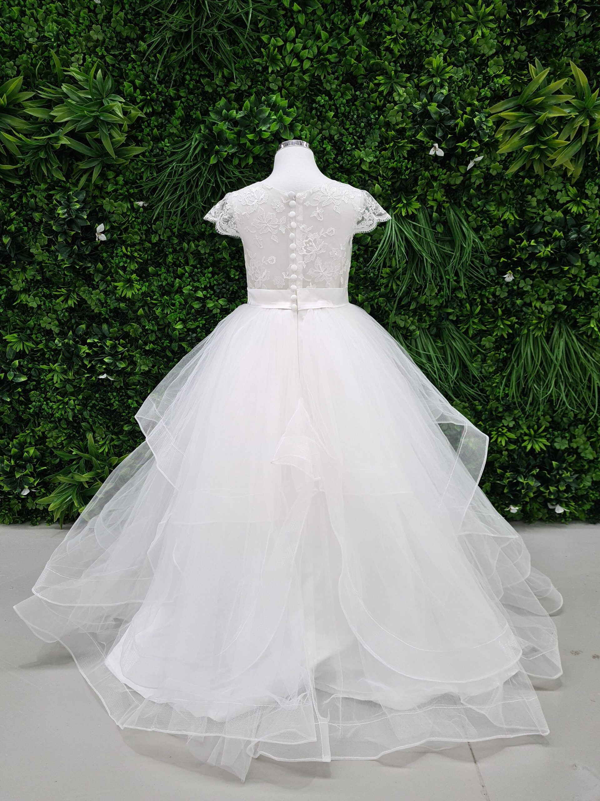 Made To Order - Luxury Handmade Flower Girl Dress with Horsehair Trim