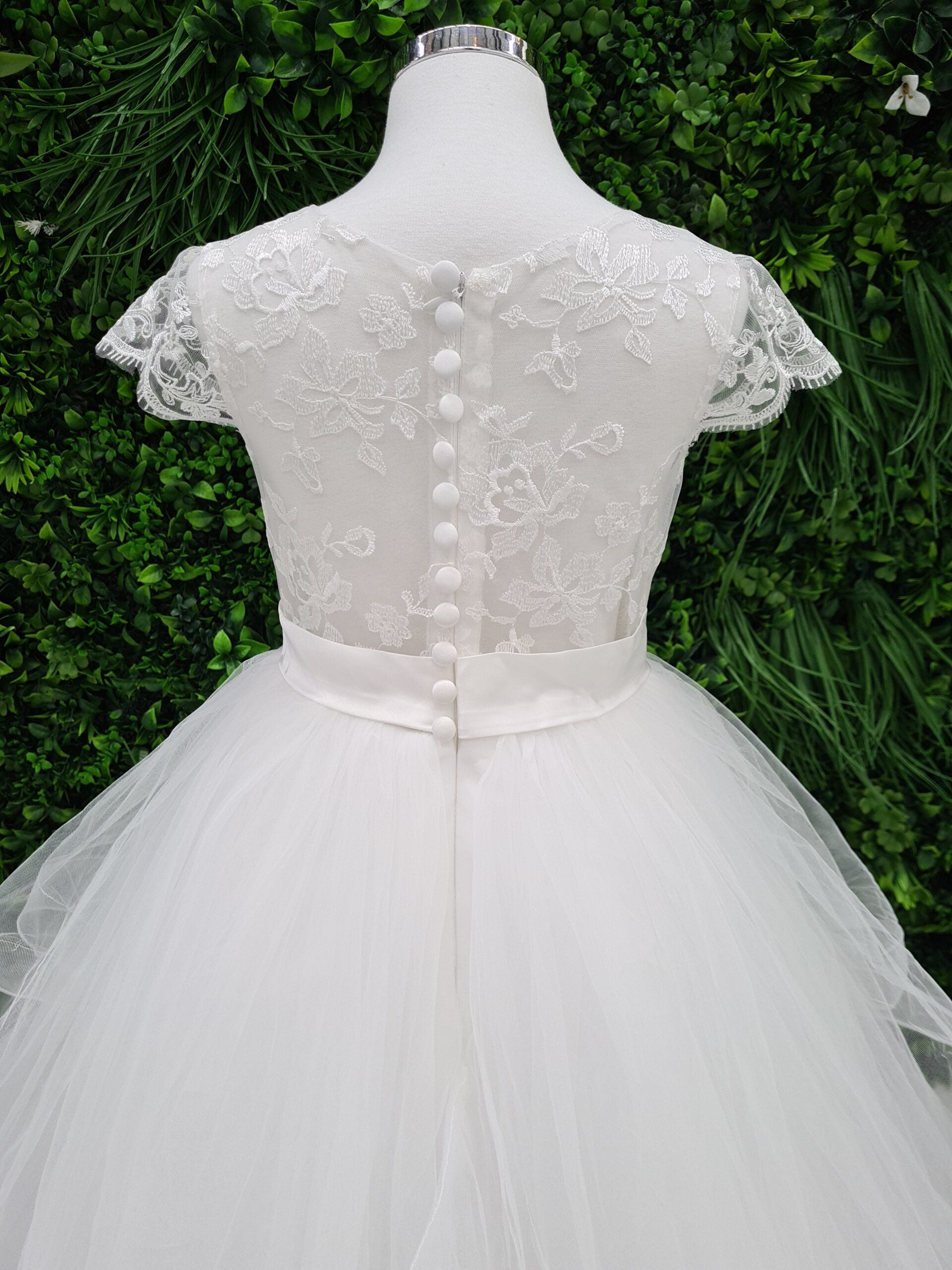 Made To Order Luxury Handmade Flower Girl Dress with Horsehair Trim