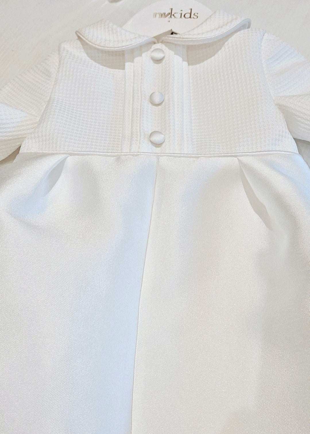 Baby Boy Mikado Christening Romper Set