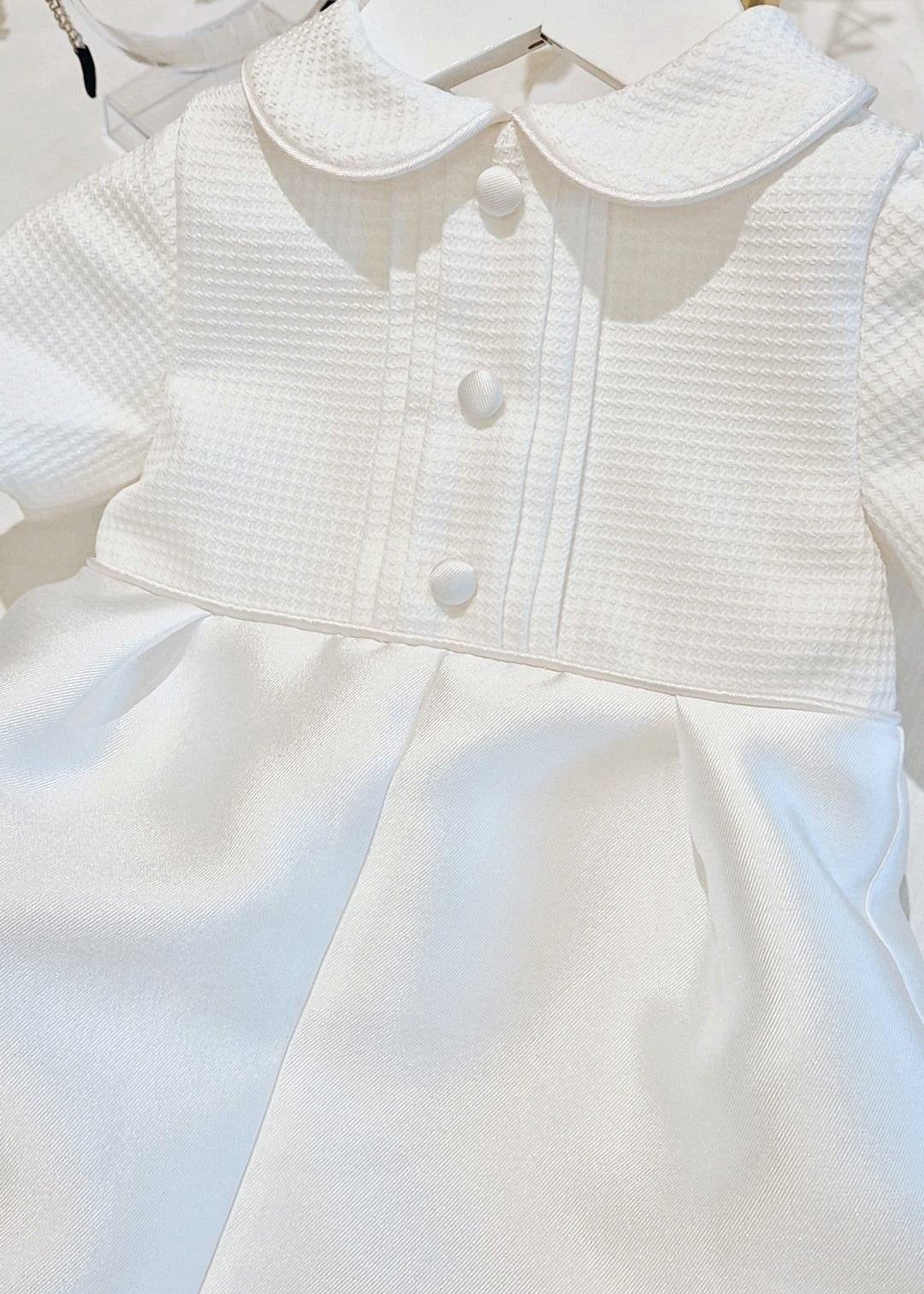 Baby Boy Mikado Christening Romper Set