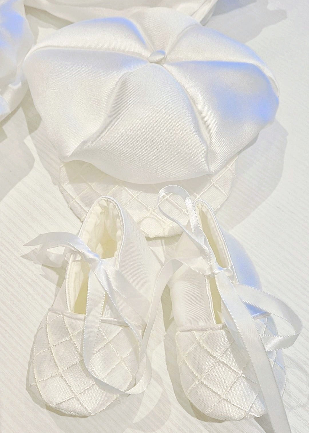 Baby Boy Christening Outfit  -  Long Sleeve Mikado Romper Set