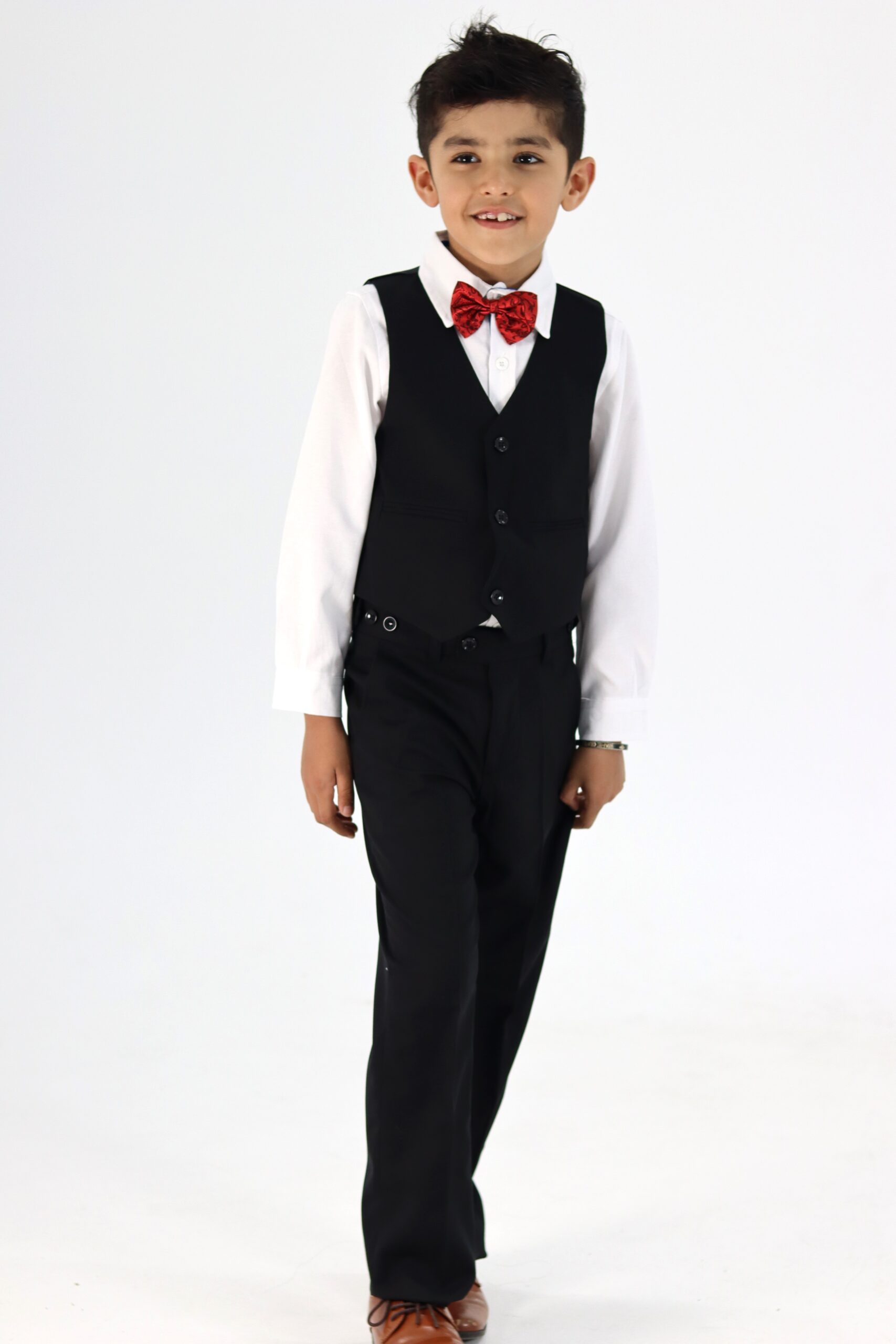 Boy Slim Fit Black Suit 3Pc Set