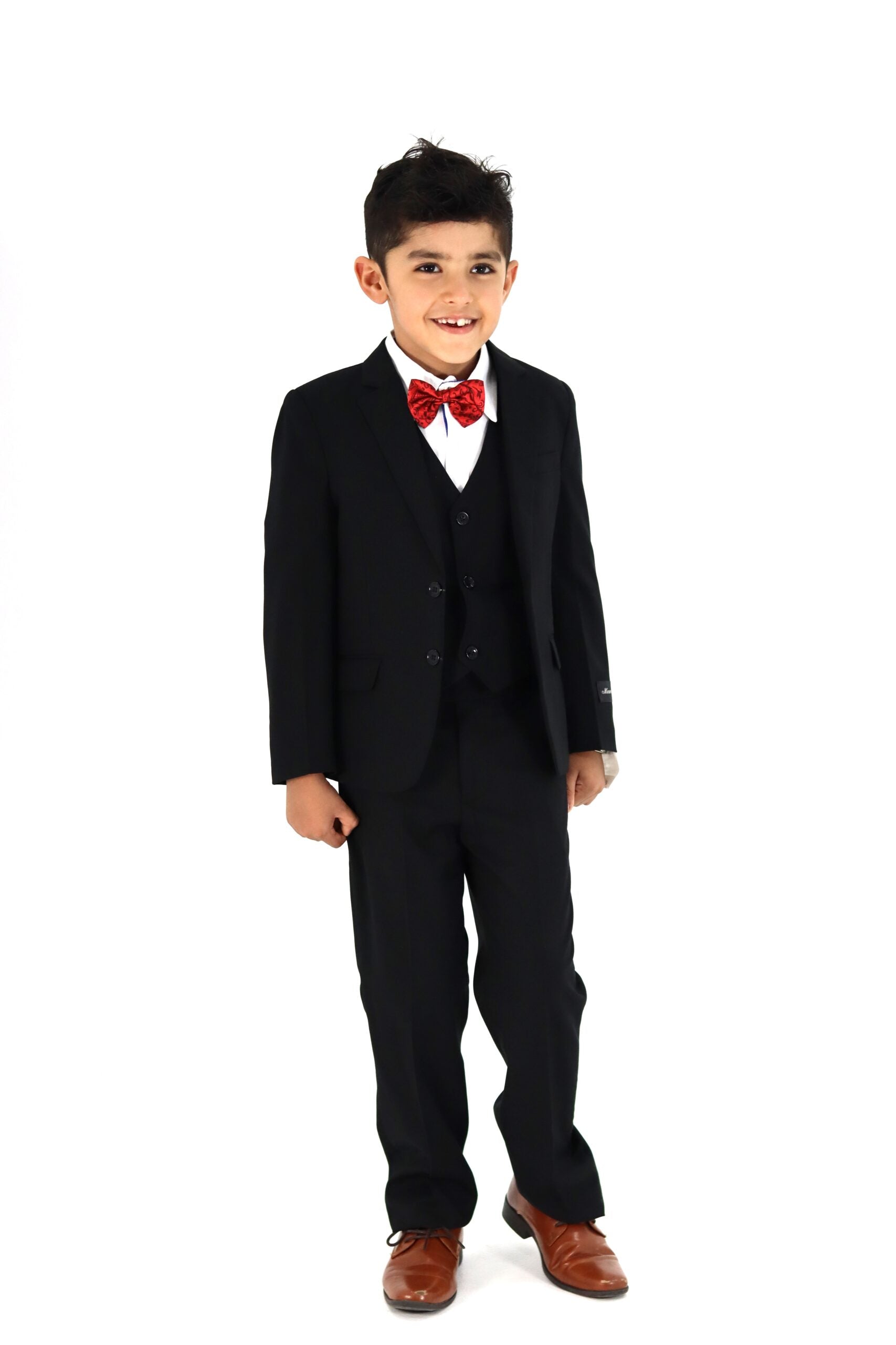 Boy Slim Fit Black Suit 3Pc Set