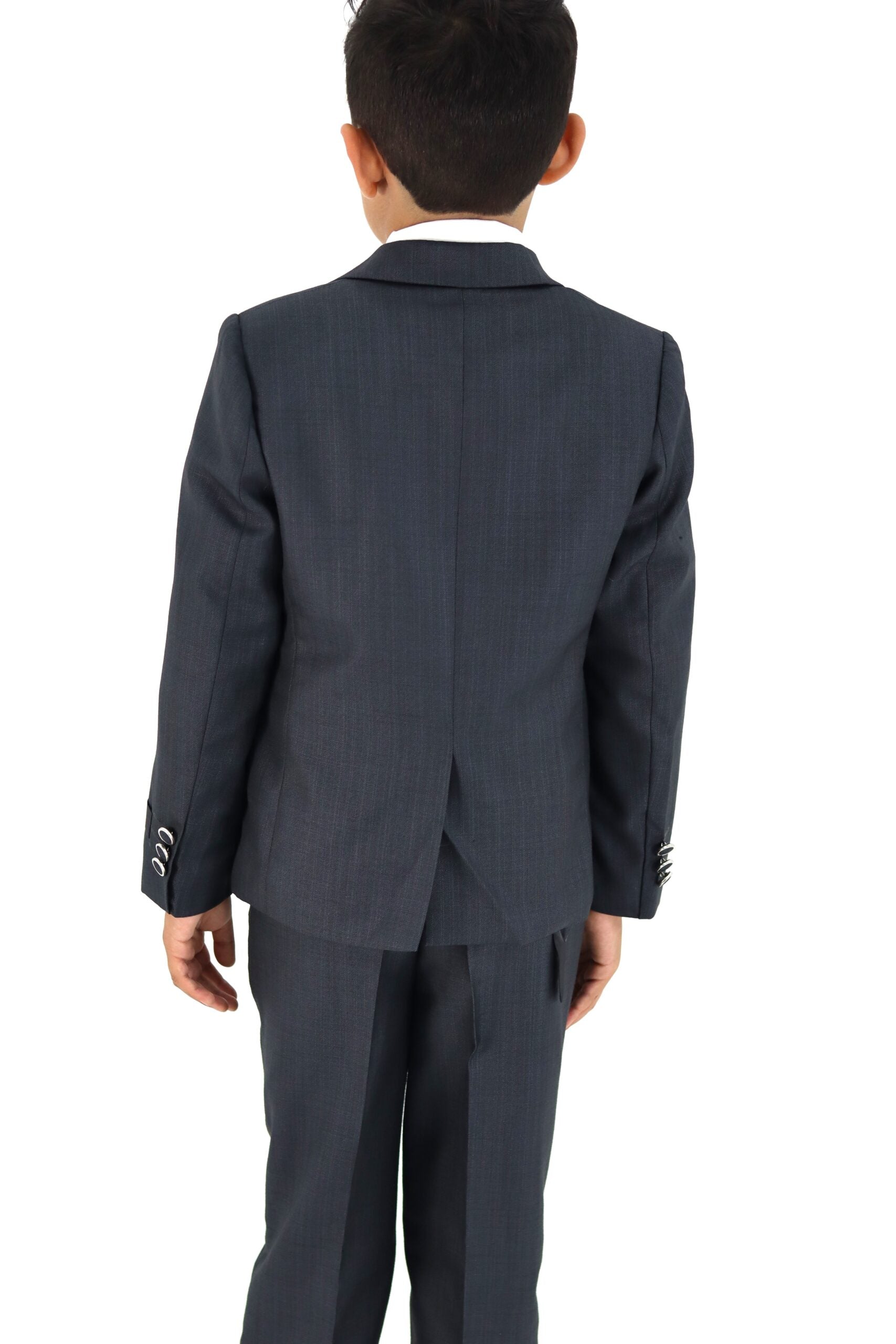 Boy Slim Fit Grey Suit 3Pc Set