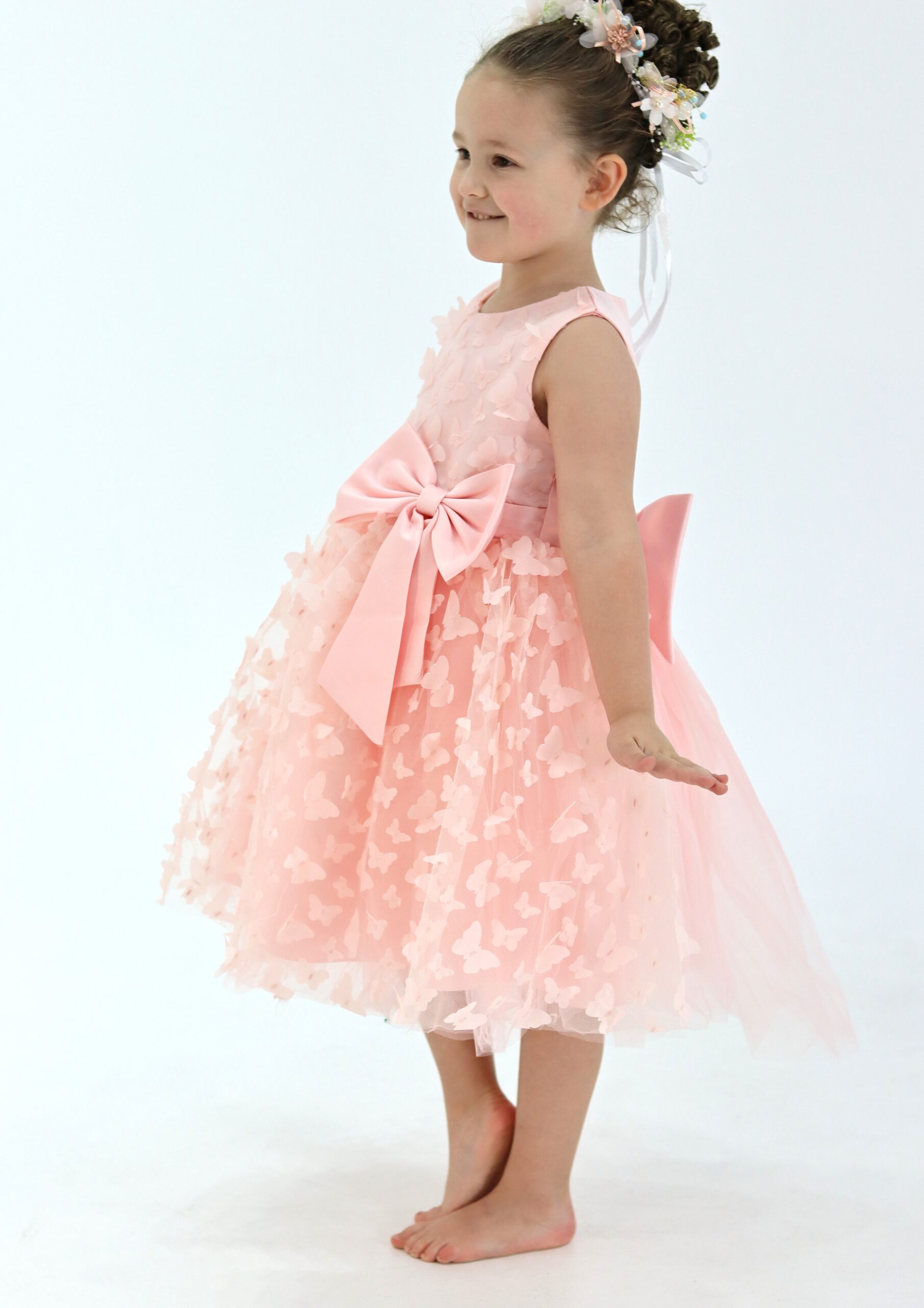 Girls Dress with 3D Butterflys