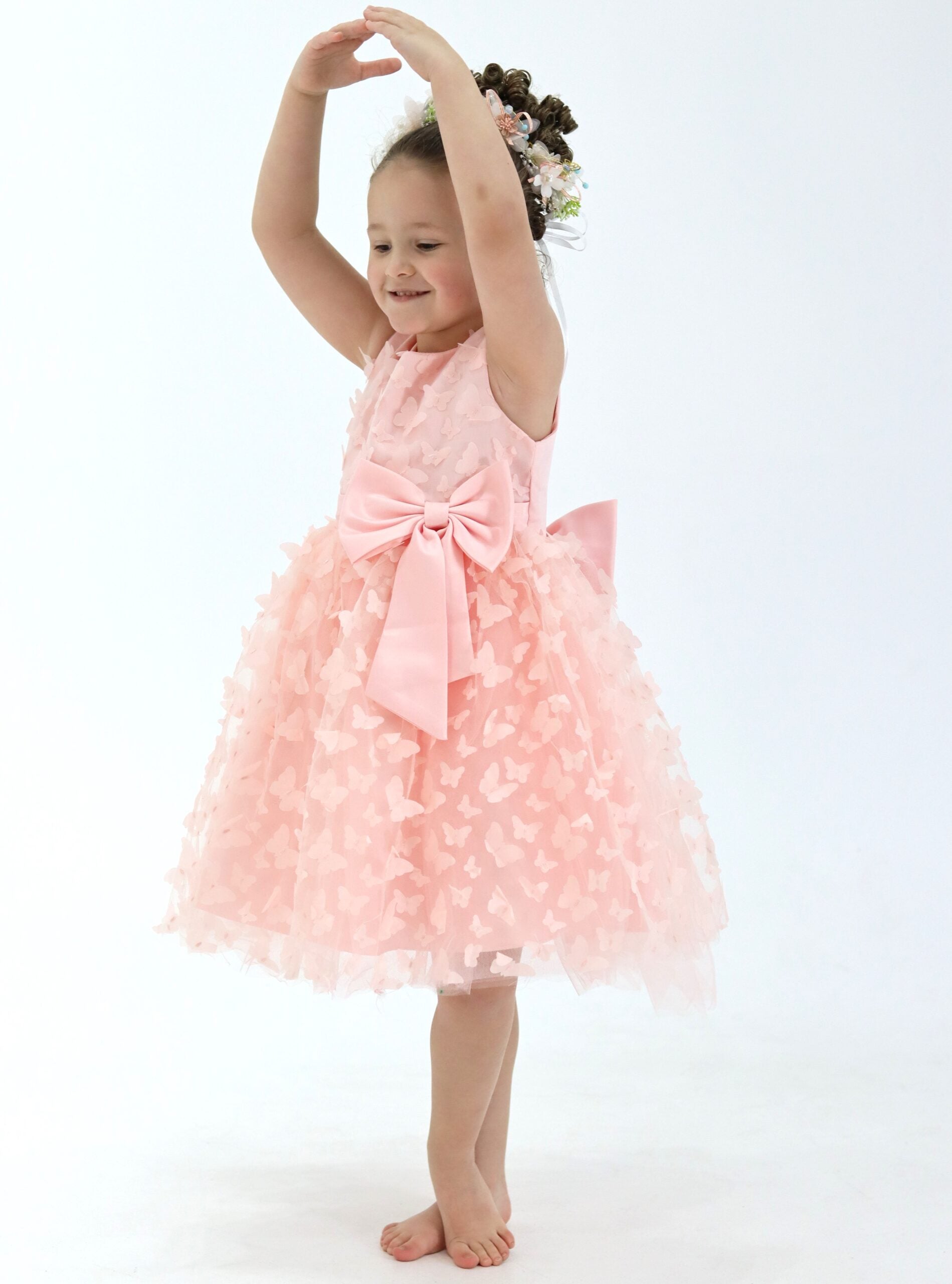 Girls Dress with 3D Butterflys