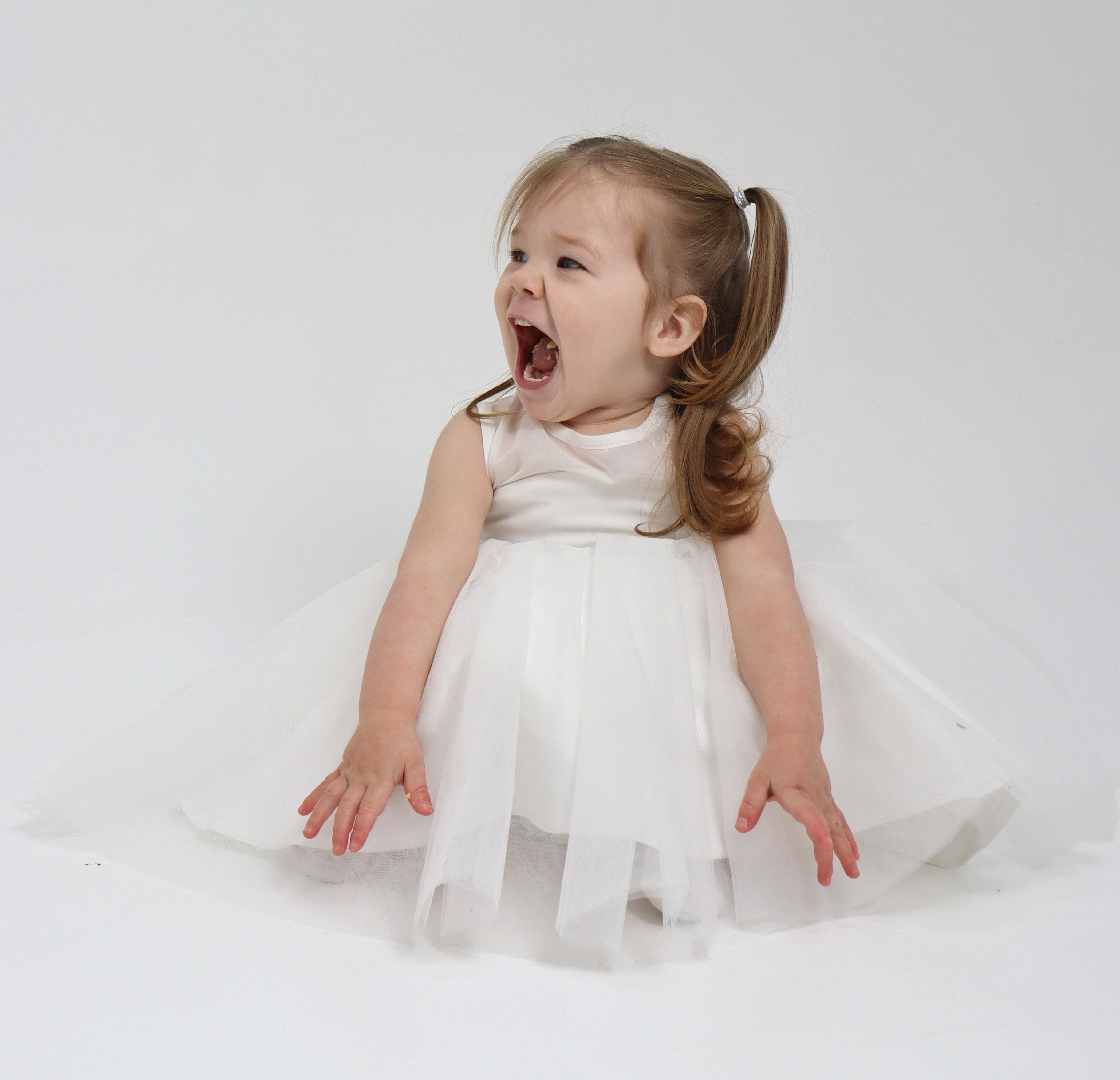 Flower Girl Dress With Grey Bow