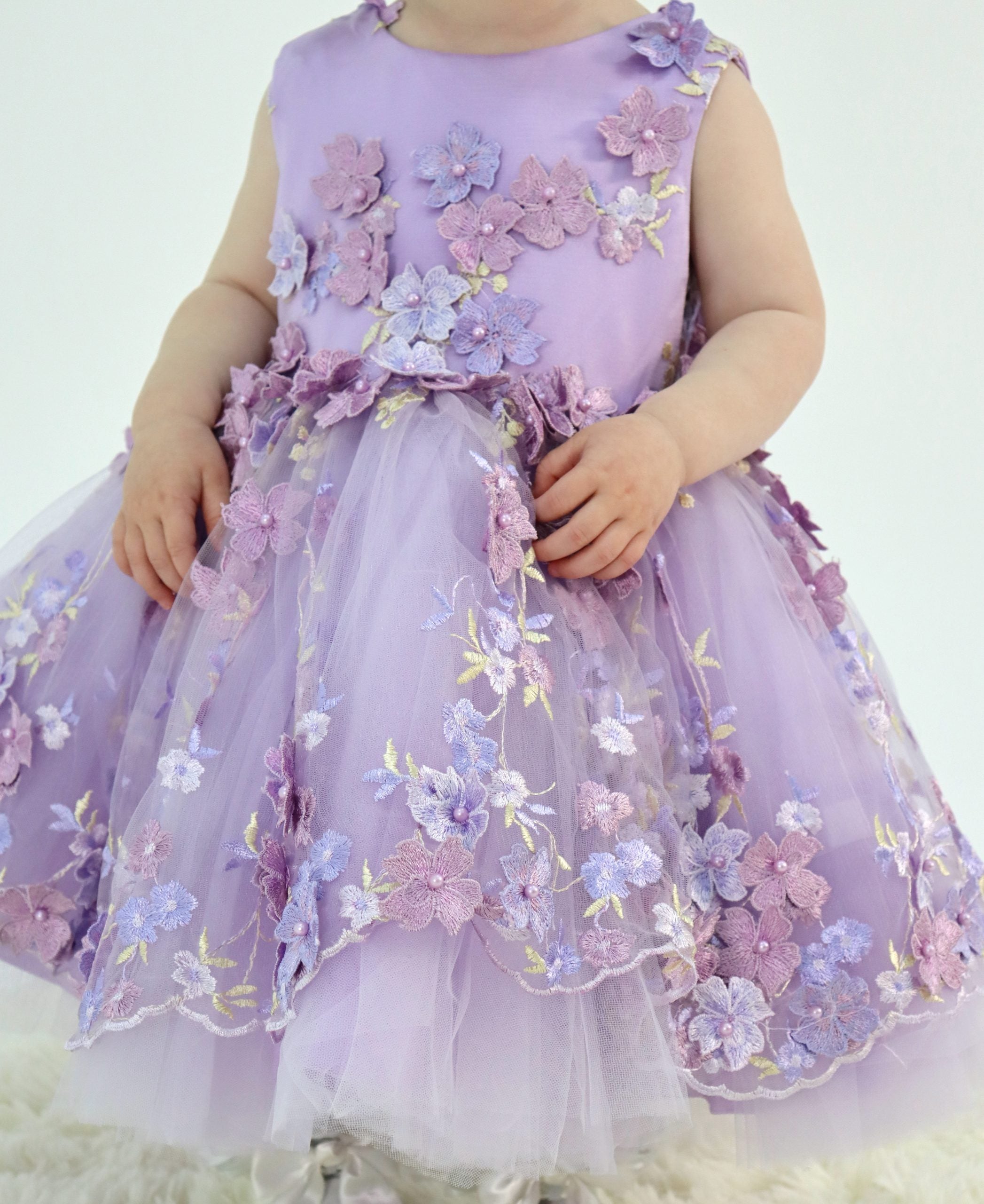 Baby Girl First Birthday Dress - Purple