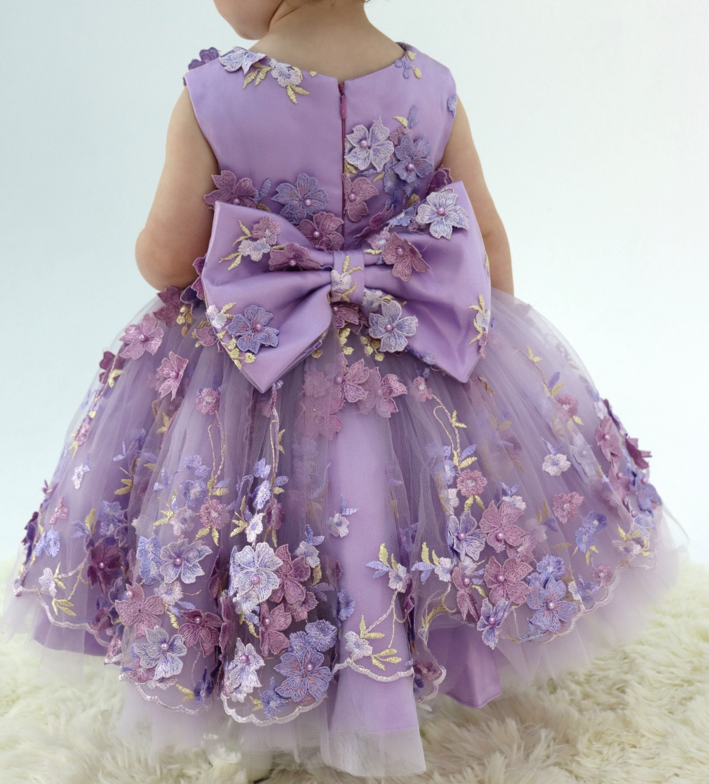 Baby Girl First Birthday Dress - Purple