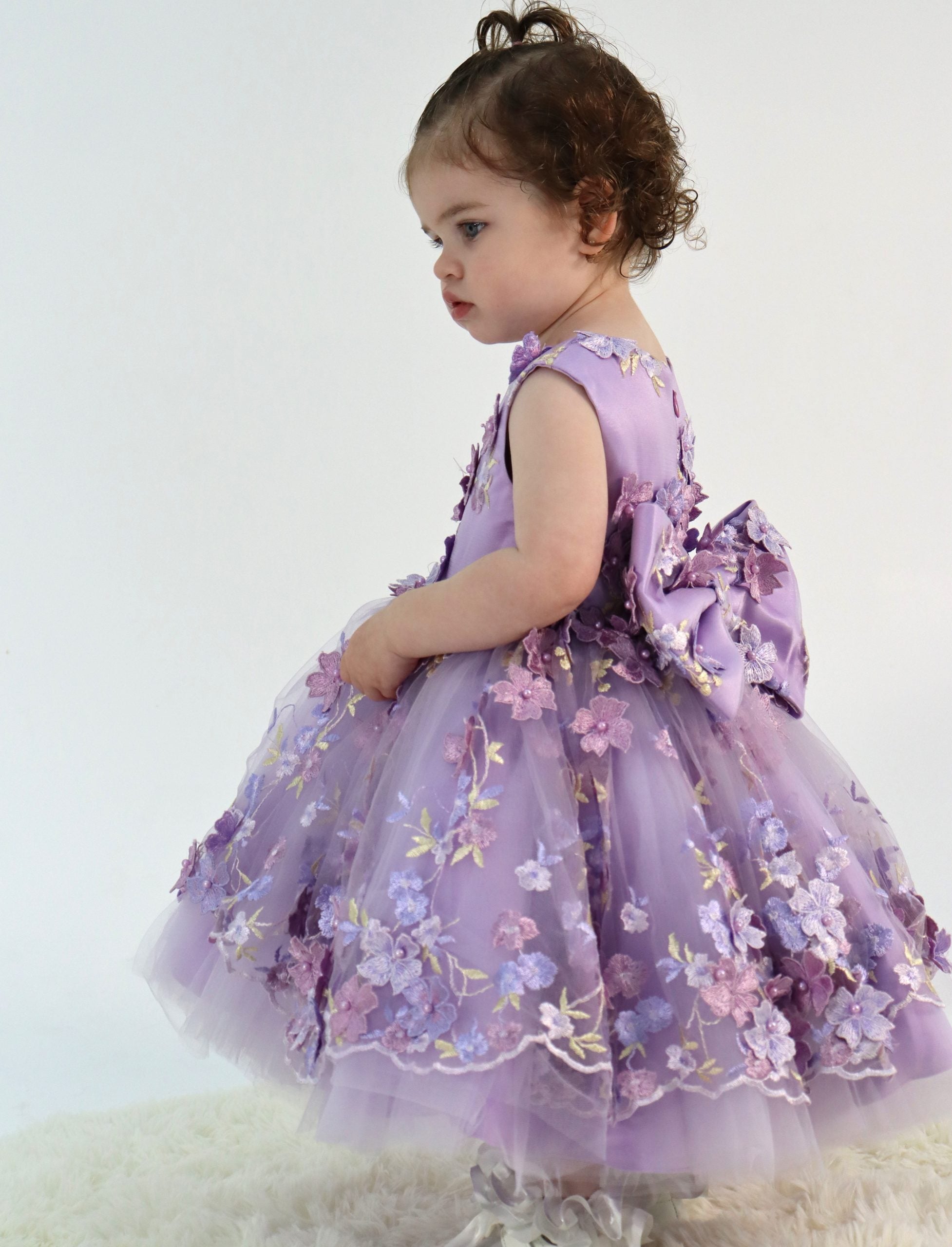 Baby Girl First Birthday Dress - Purple