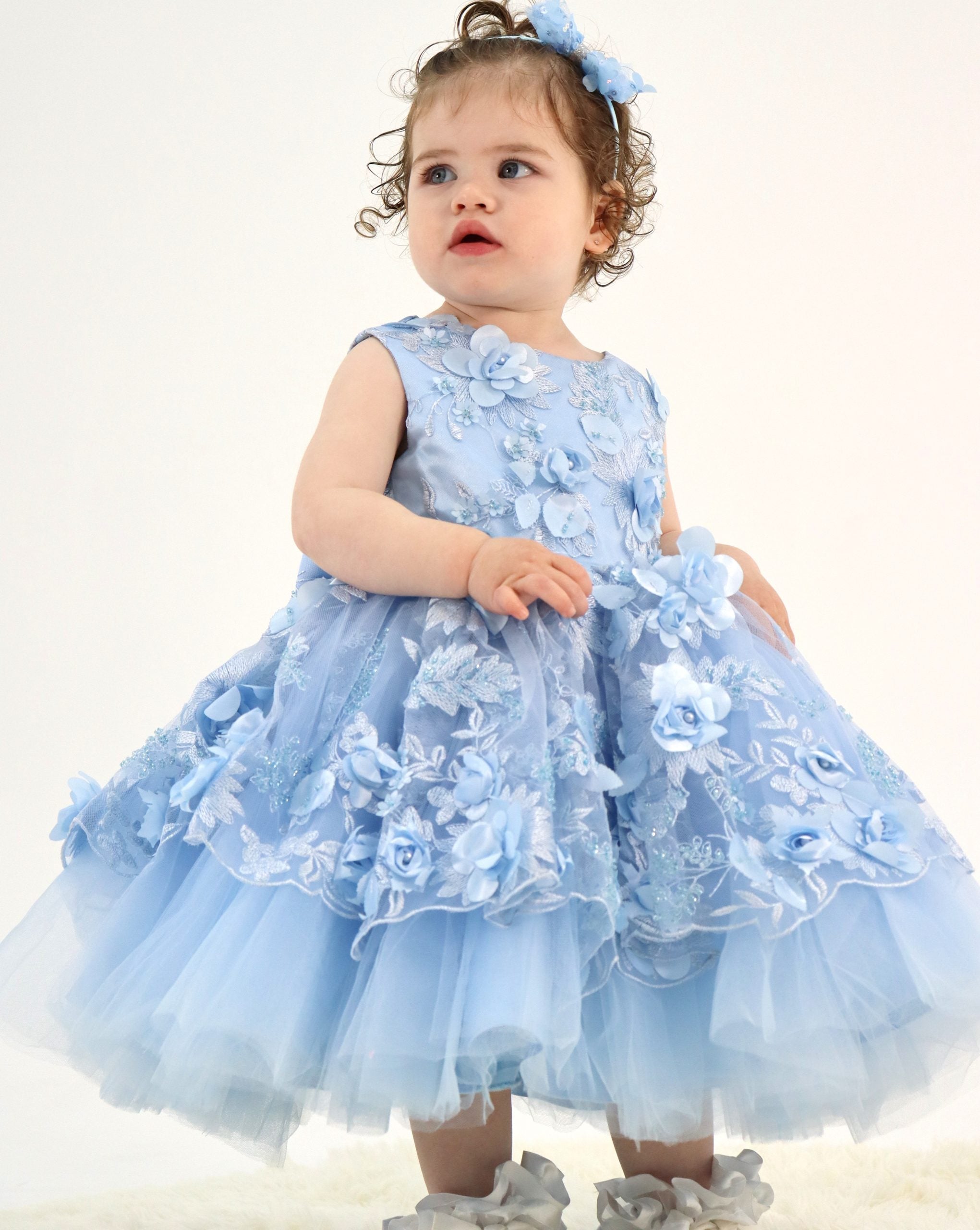 Amarah Blue Dress - First Birthday Dress
