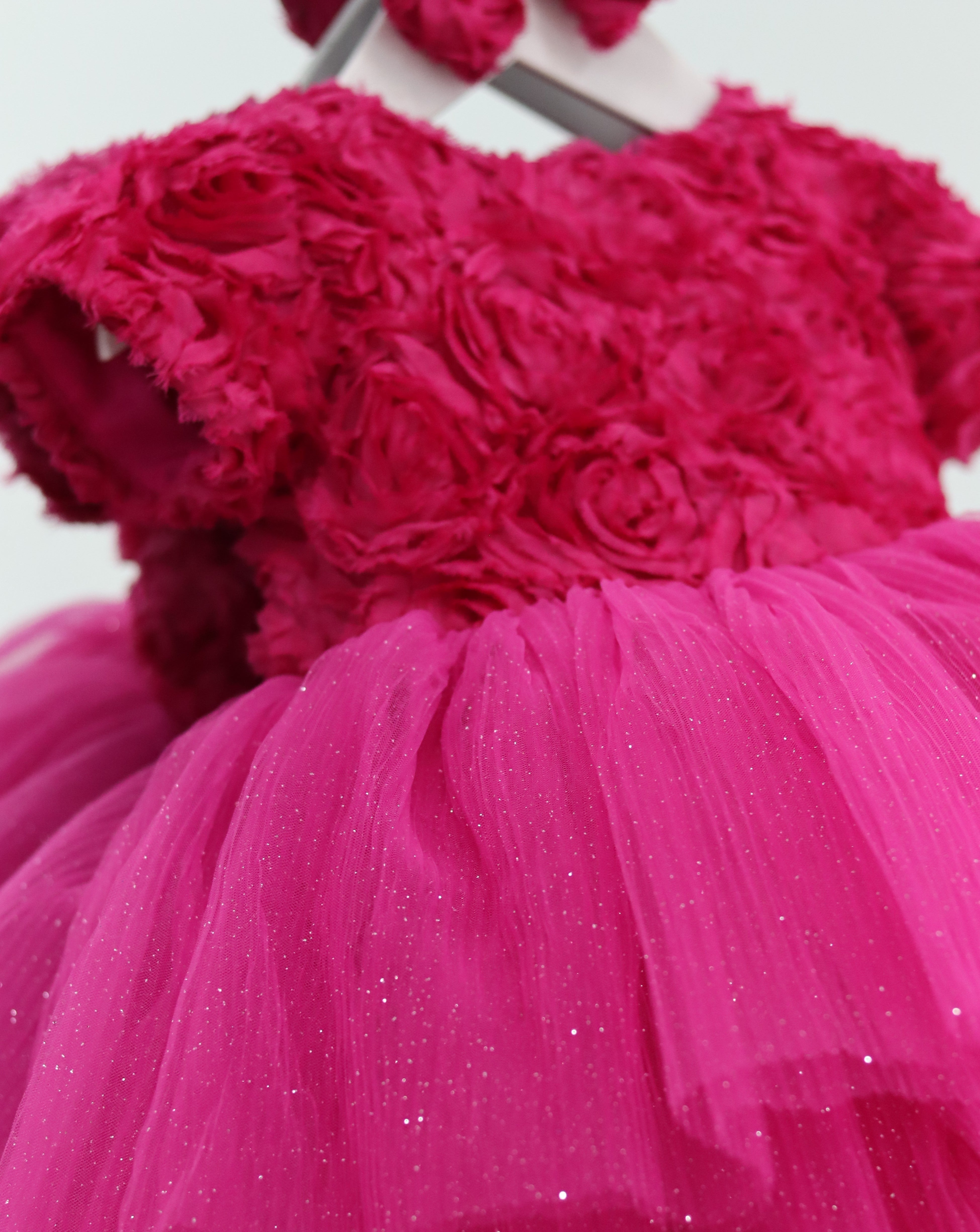 Baby Girl First Birthday Dress - Fuchsia Pink