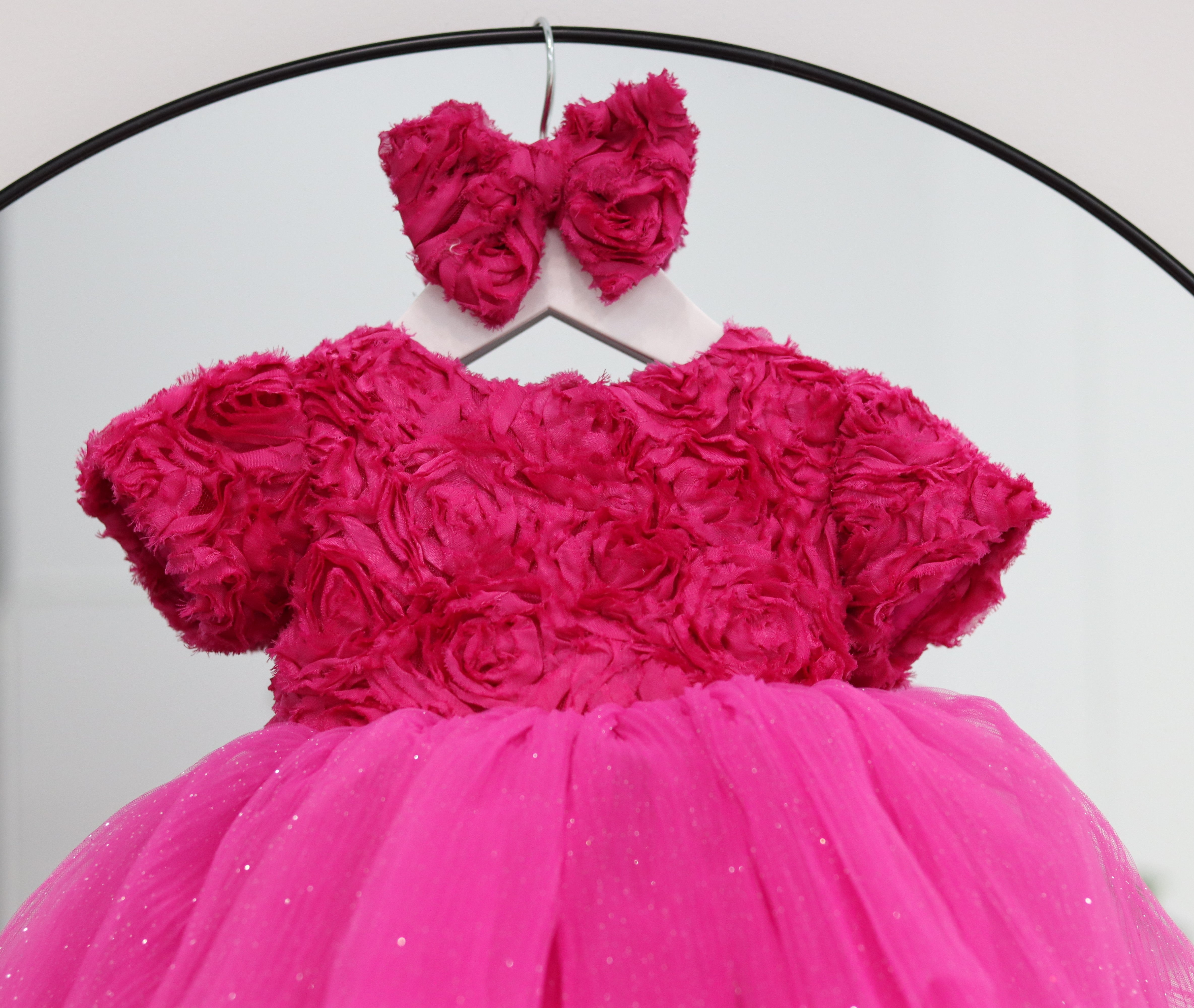 Baby Girl First Birthday Dress - Fuchsia Pink